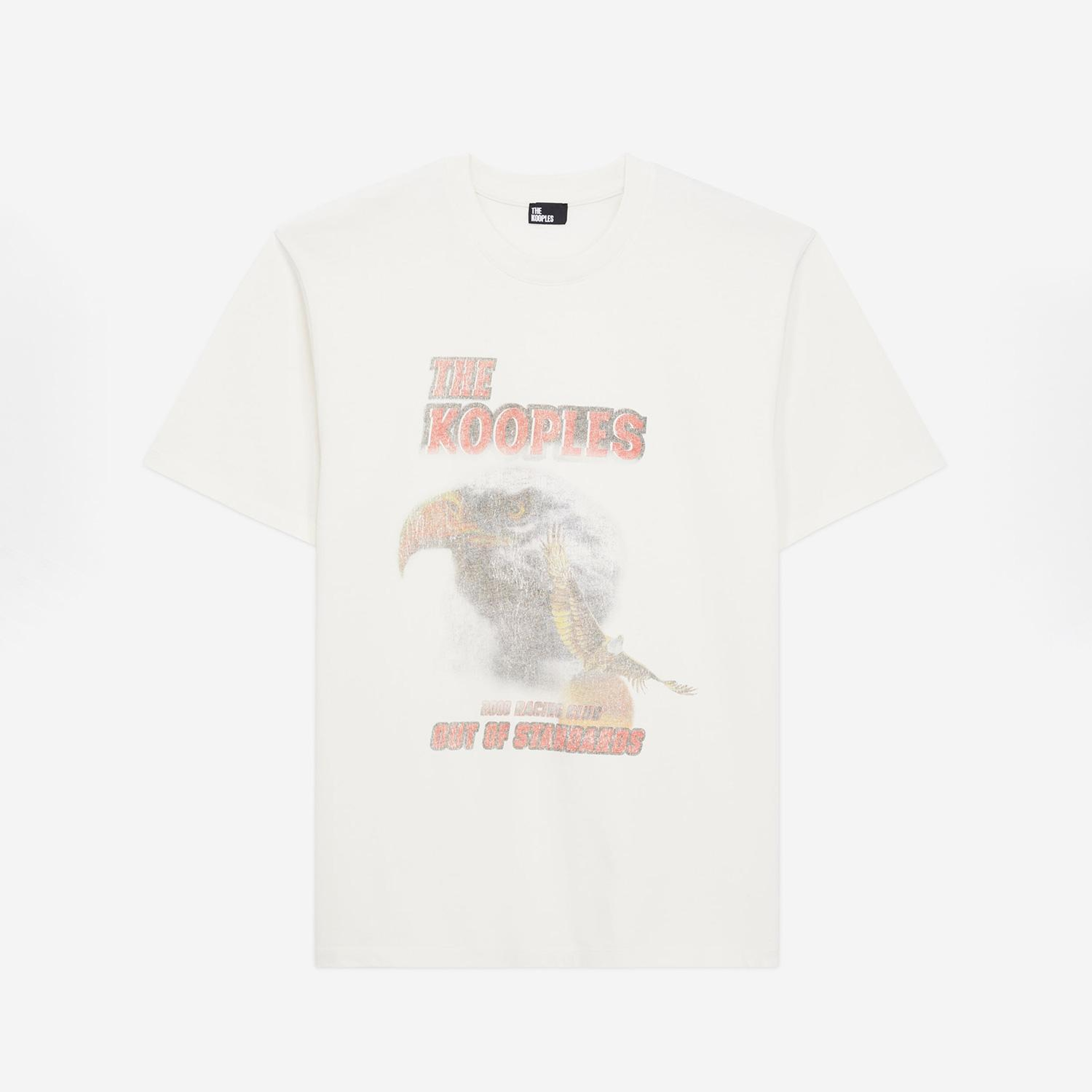 THE KOOPLES ERKEK BİSİKLET YAKA BASKILI KREM T-SHIRT