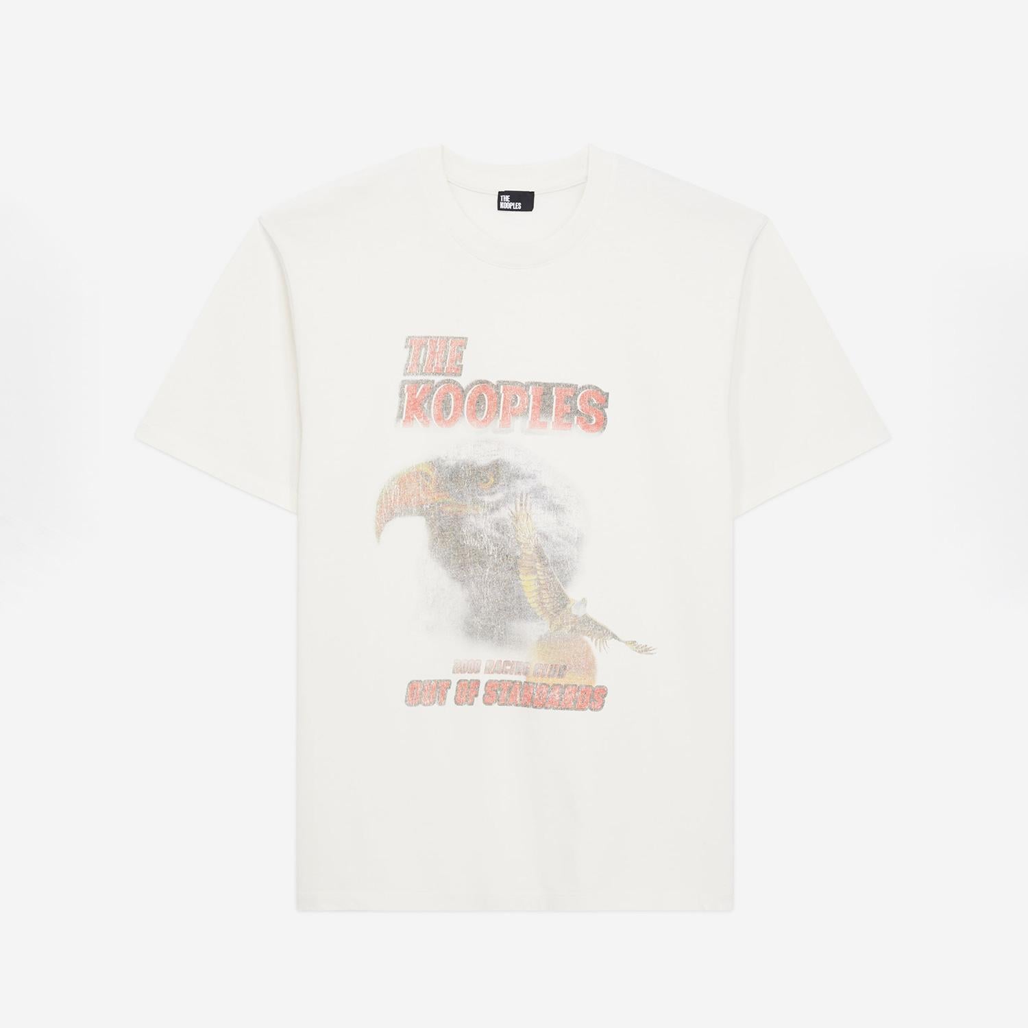 THE KOOPLES ERKEK BİSİKLET YAKA BASKILI KREM T-SHIRT