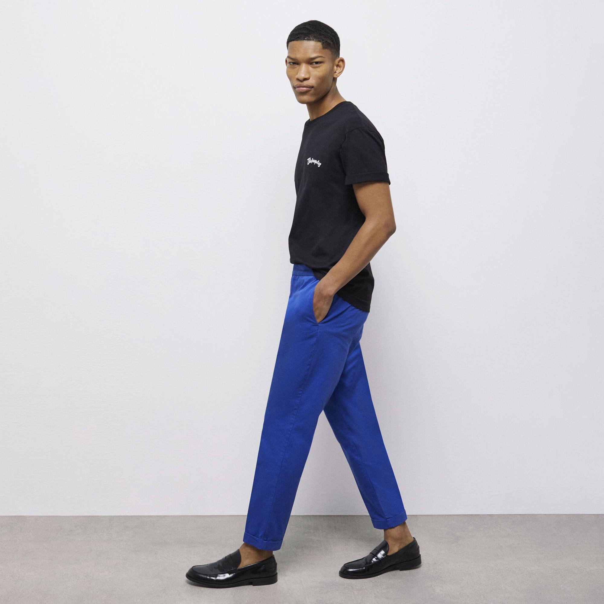 THE KOOPLES ERKEK İŞLEMELİ SİYAH T-SHIRT