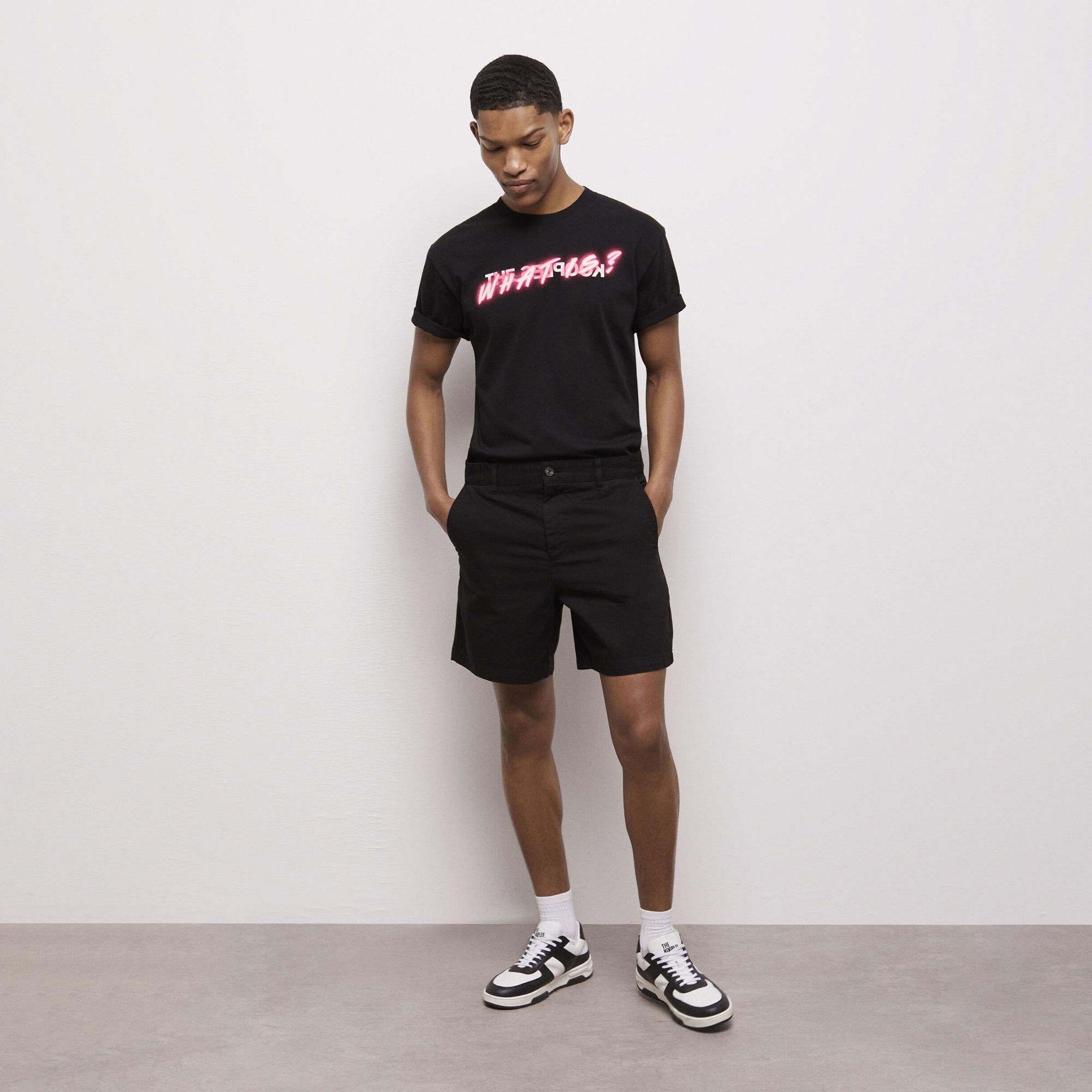 THE KOOPLES ERKEK BASKILI SİYAH T-SHIRT