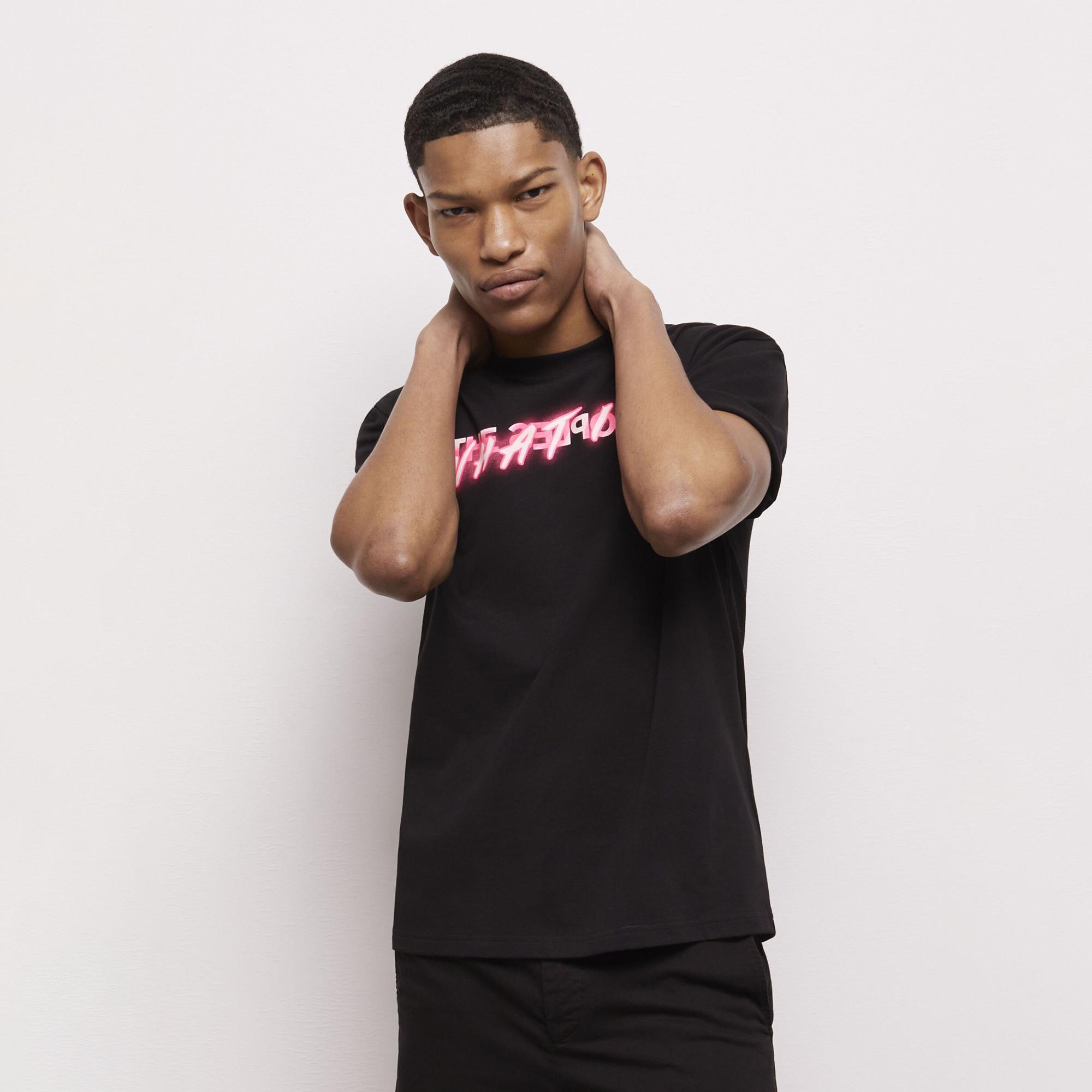THE KOOPLES ERKEK BASKILI SİYAH T-SHIRT