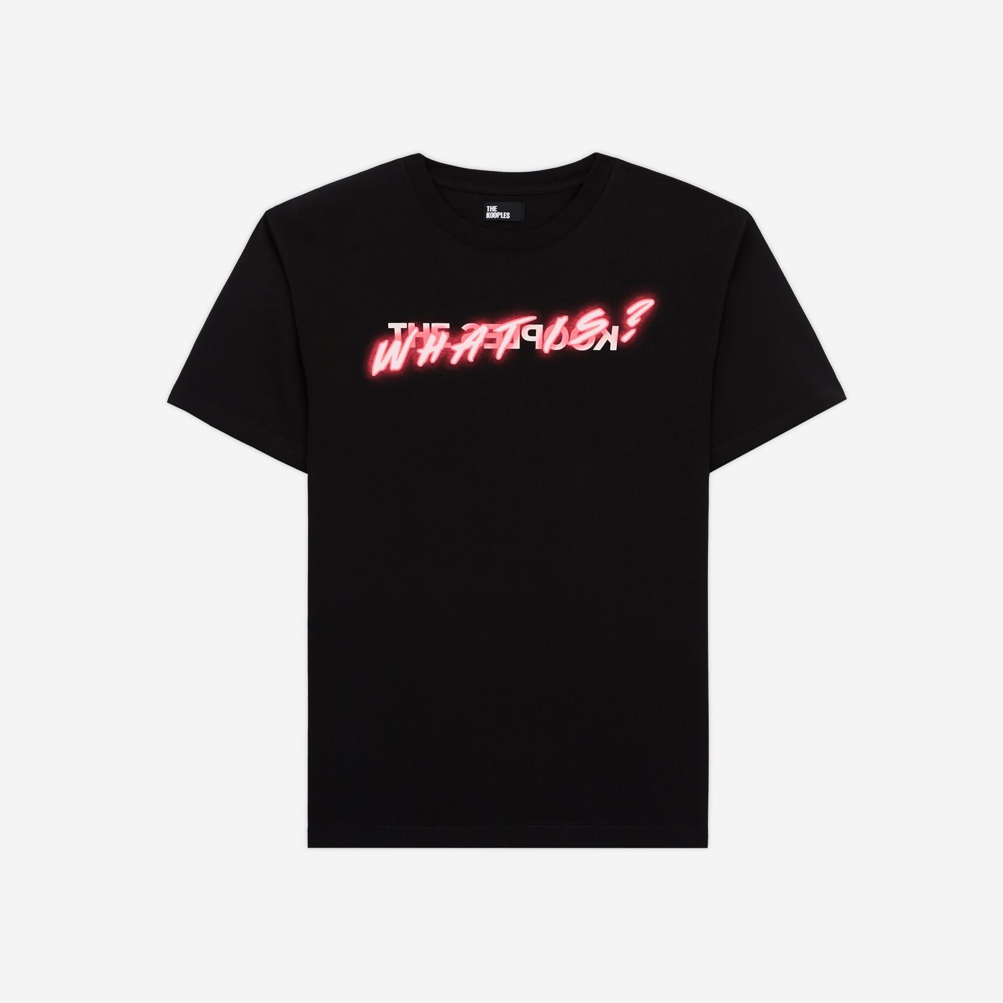 THE KOOPLES ERKEK BASKILI SİYAH T-SHIRT