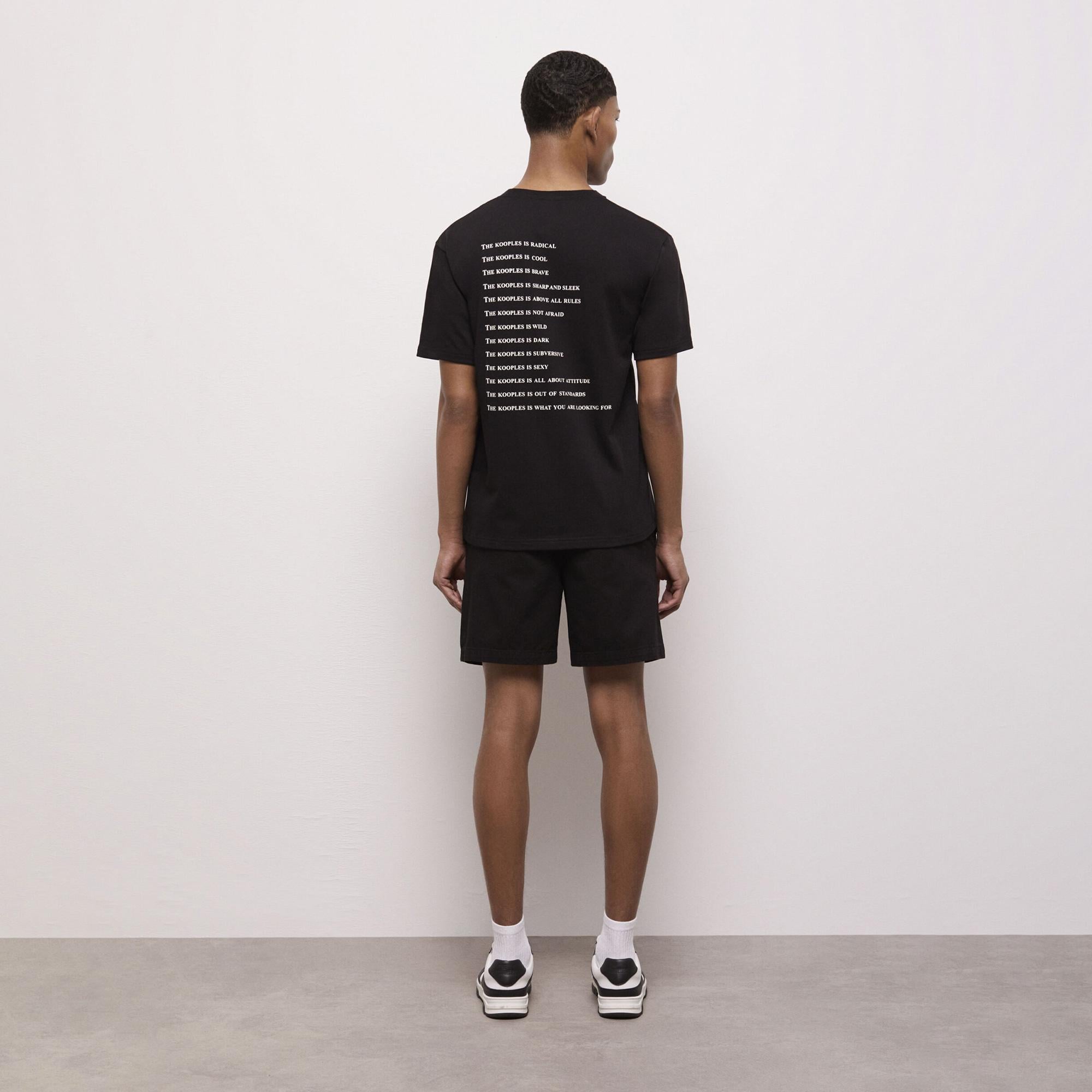 THE KOOPLES ERKEK BASKILI SİYAH T-SHIRT