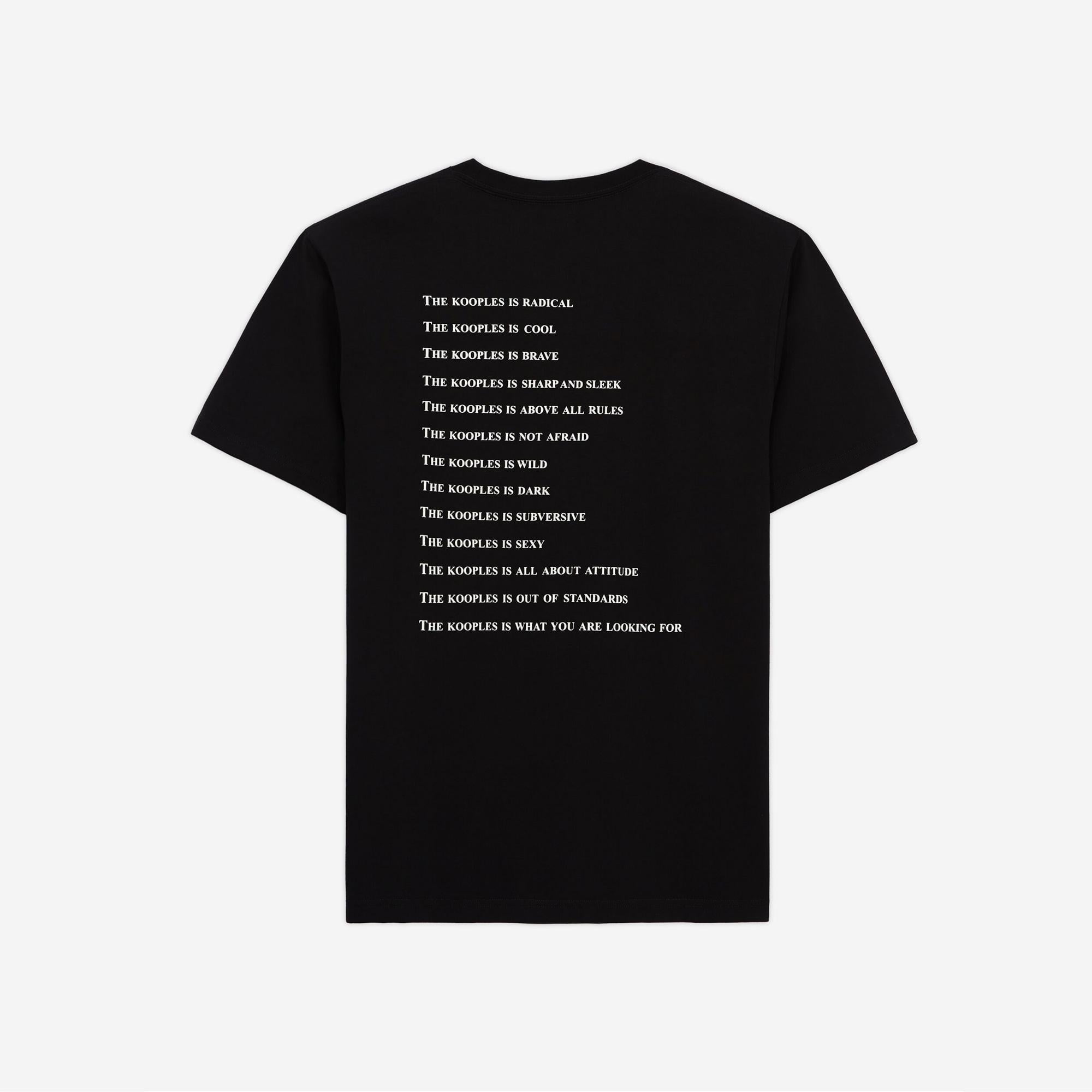 THE KOOPLES ERKEK BASKILI SİYAH T-SHIRT