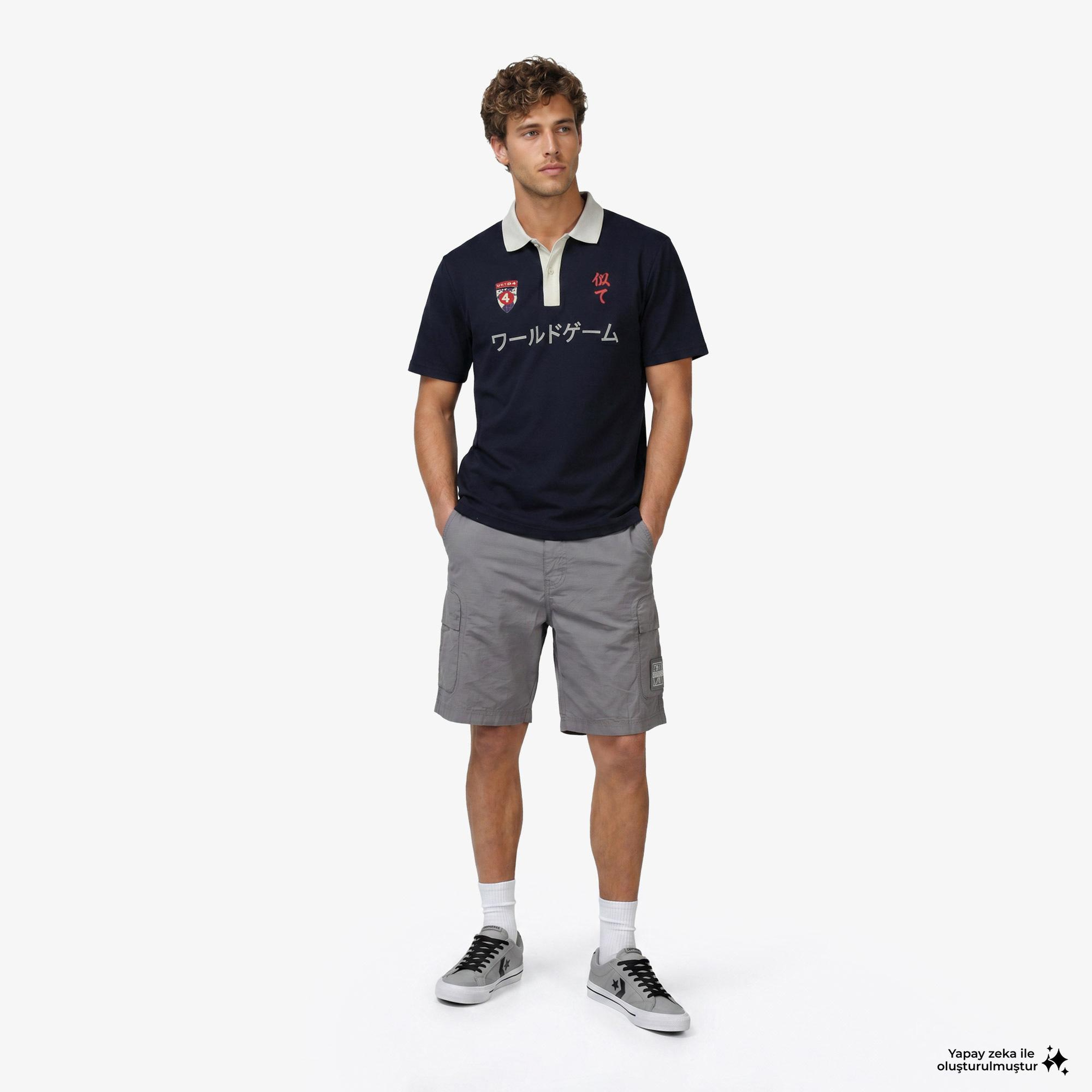 UNITED4 Regular Fit Erkek Mavi T-Shirt