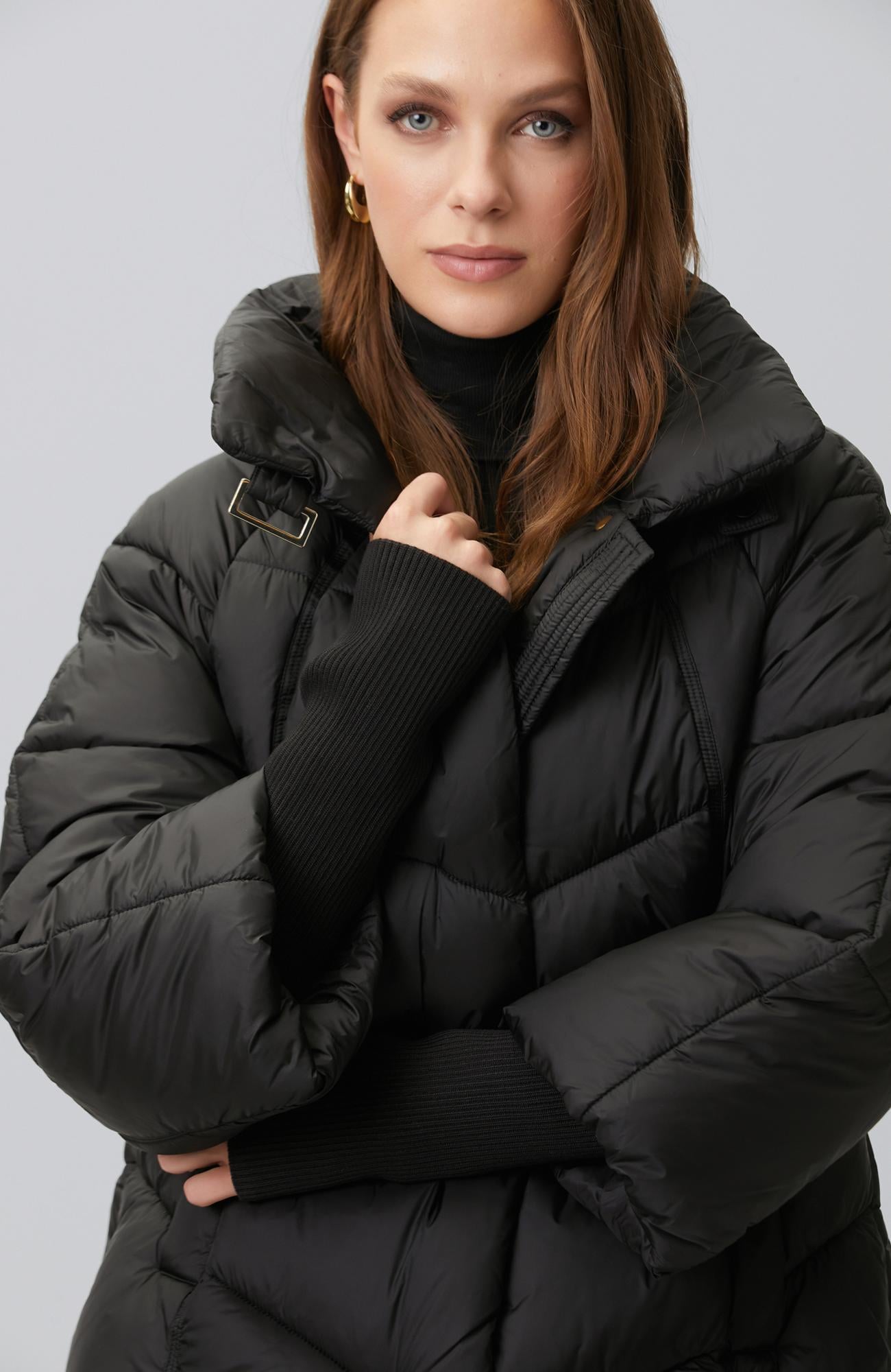 Network Kadın Siyah Oversize Puffer Mont
