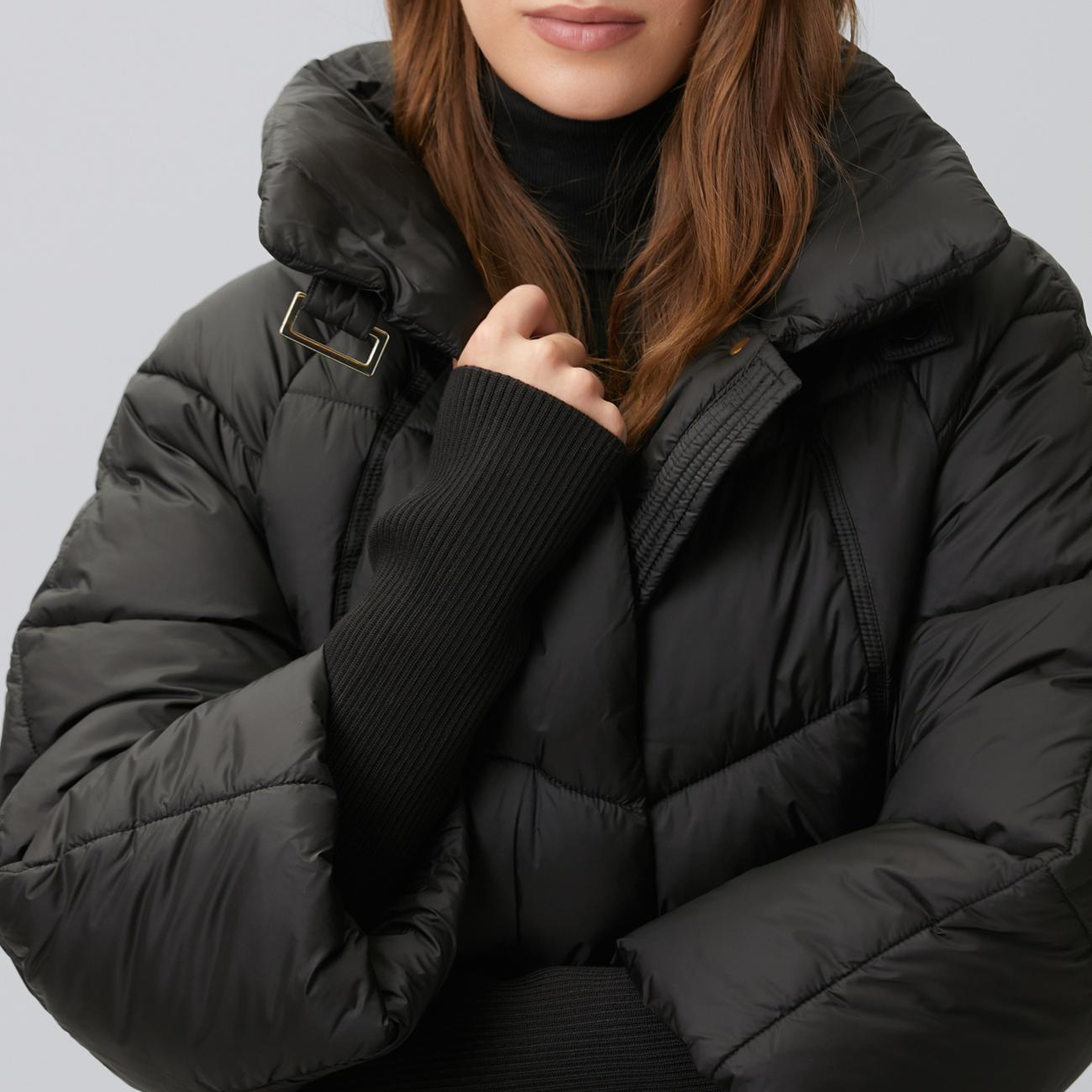 Network Kadın Siyah Oversize Puffer Mont