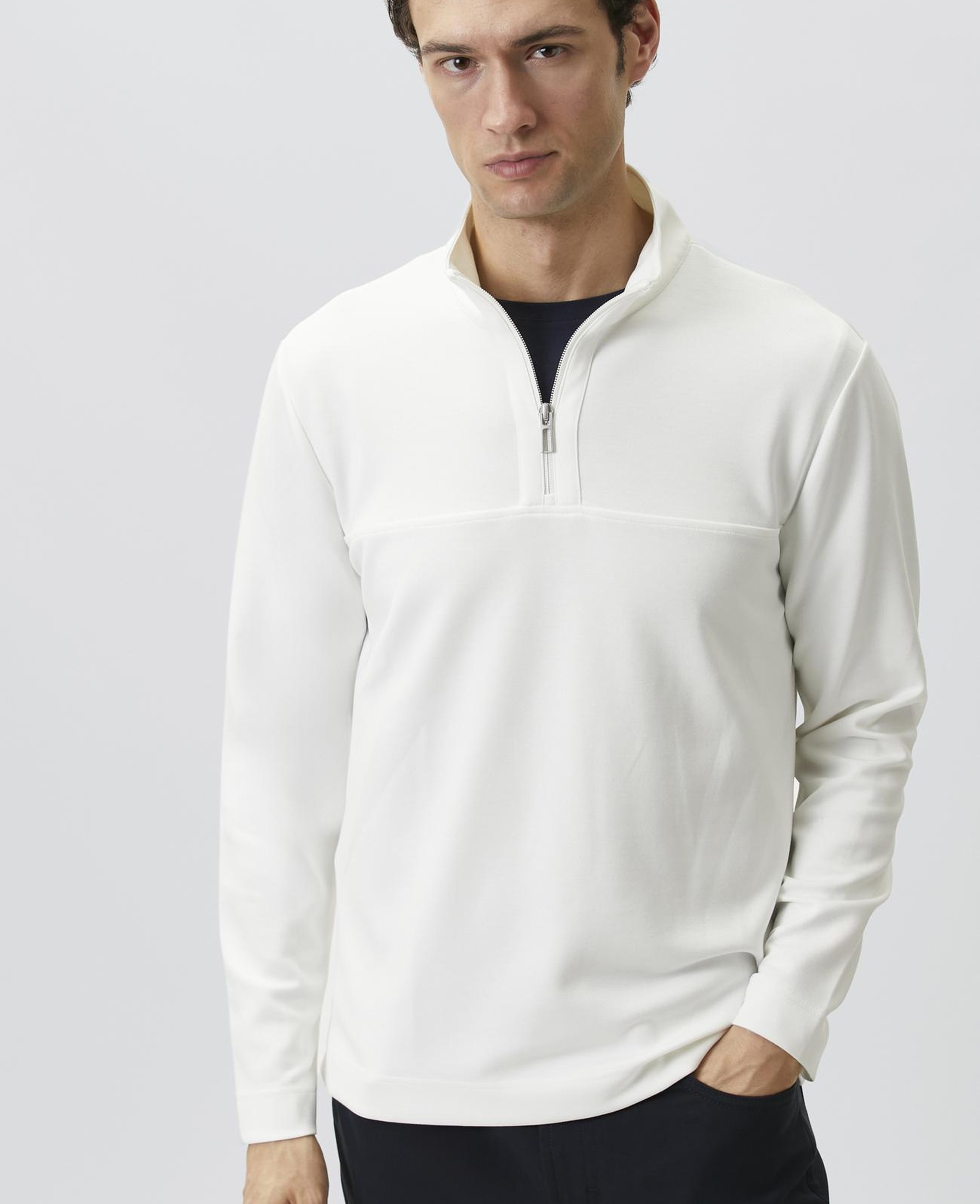 Network Erkek N-Tech Ekru Modal Karışımlı Sweatshirt