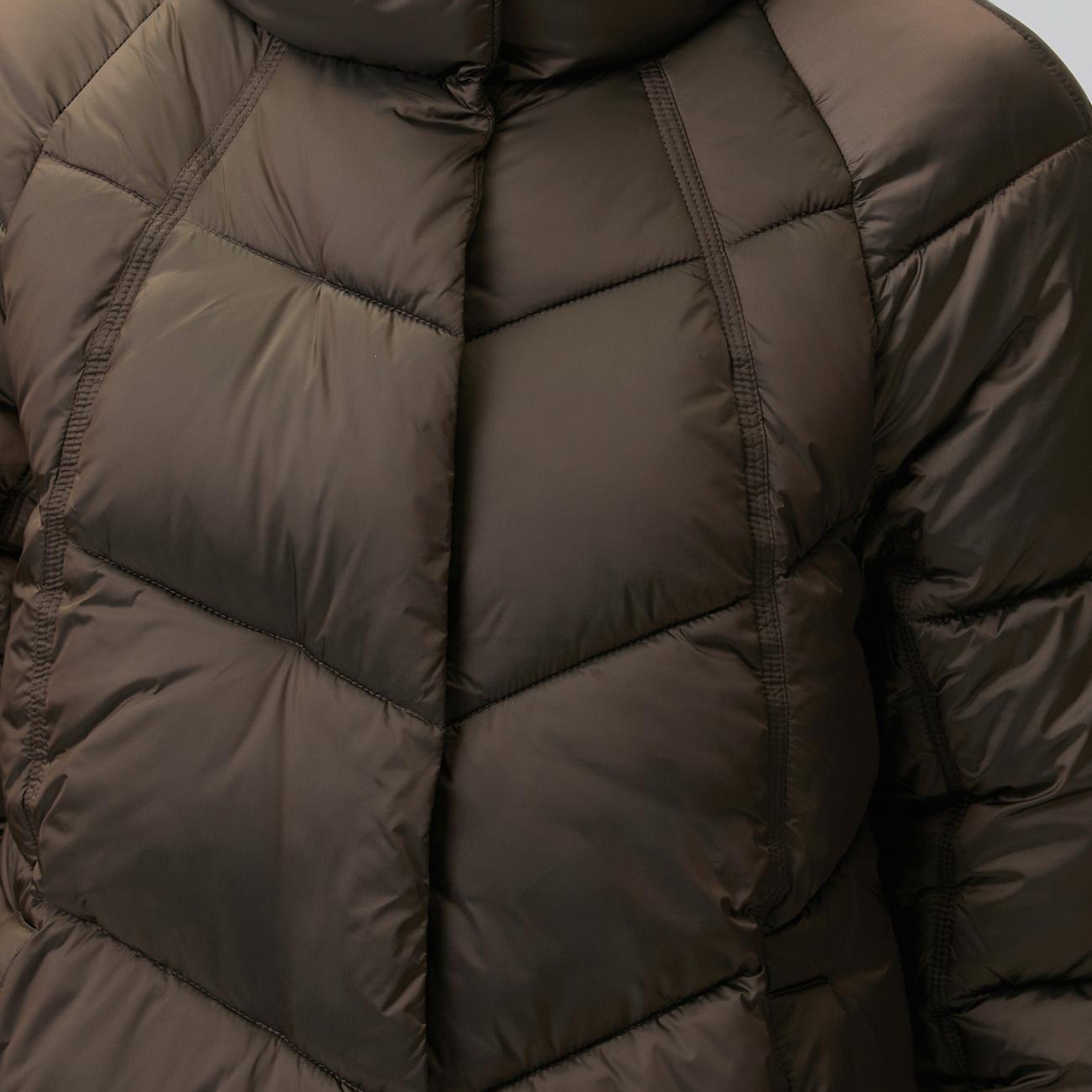 Network Kadın Acı Kahve Dik Yaka Oversize Puffer Mont