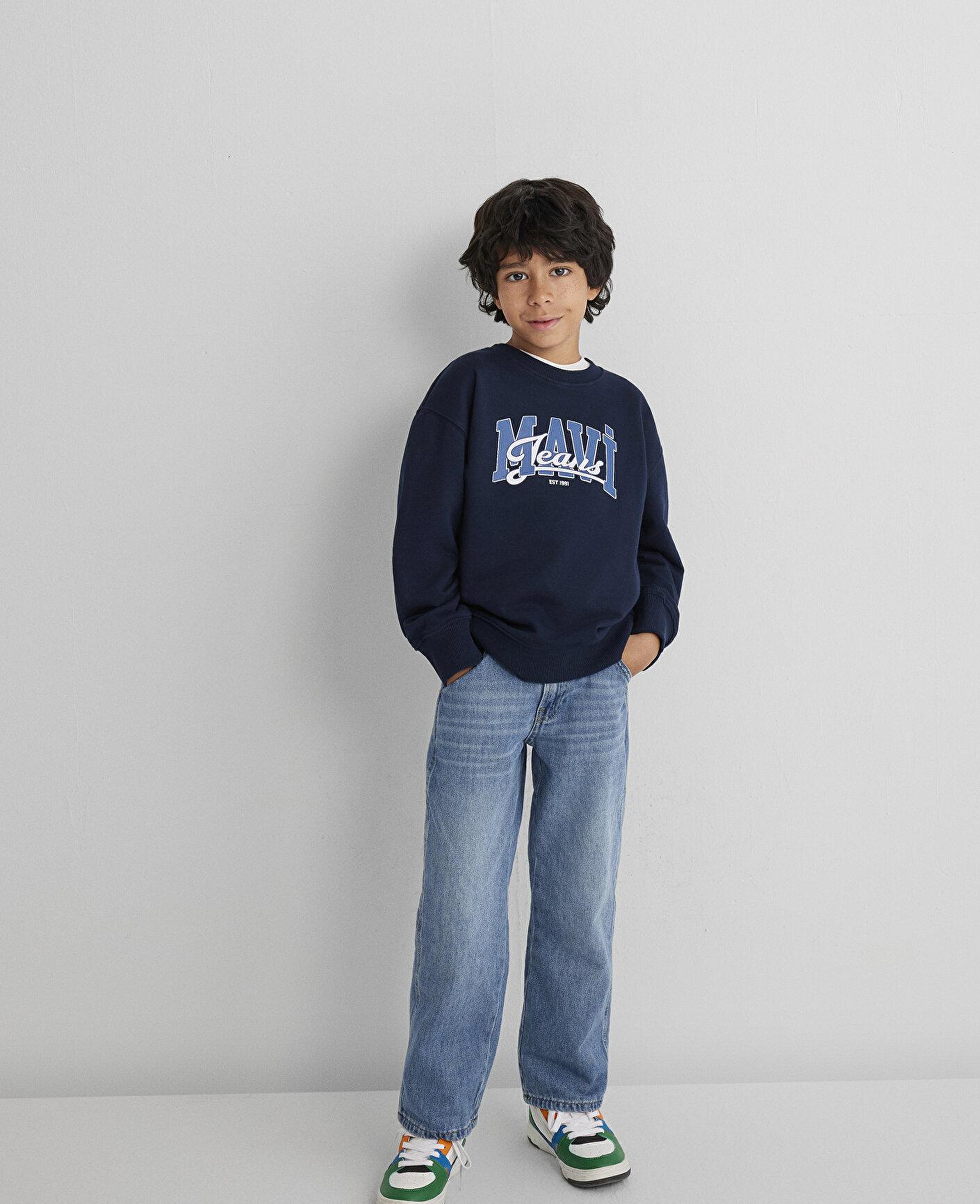 Mavi Mavi Jeans Baskılı Lacivert Sweatshirt 6S10136-70490