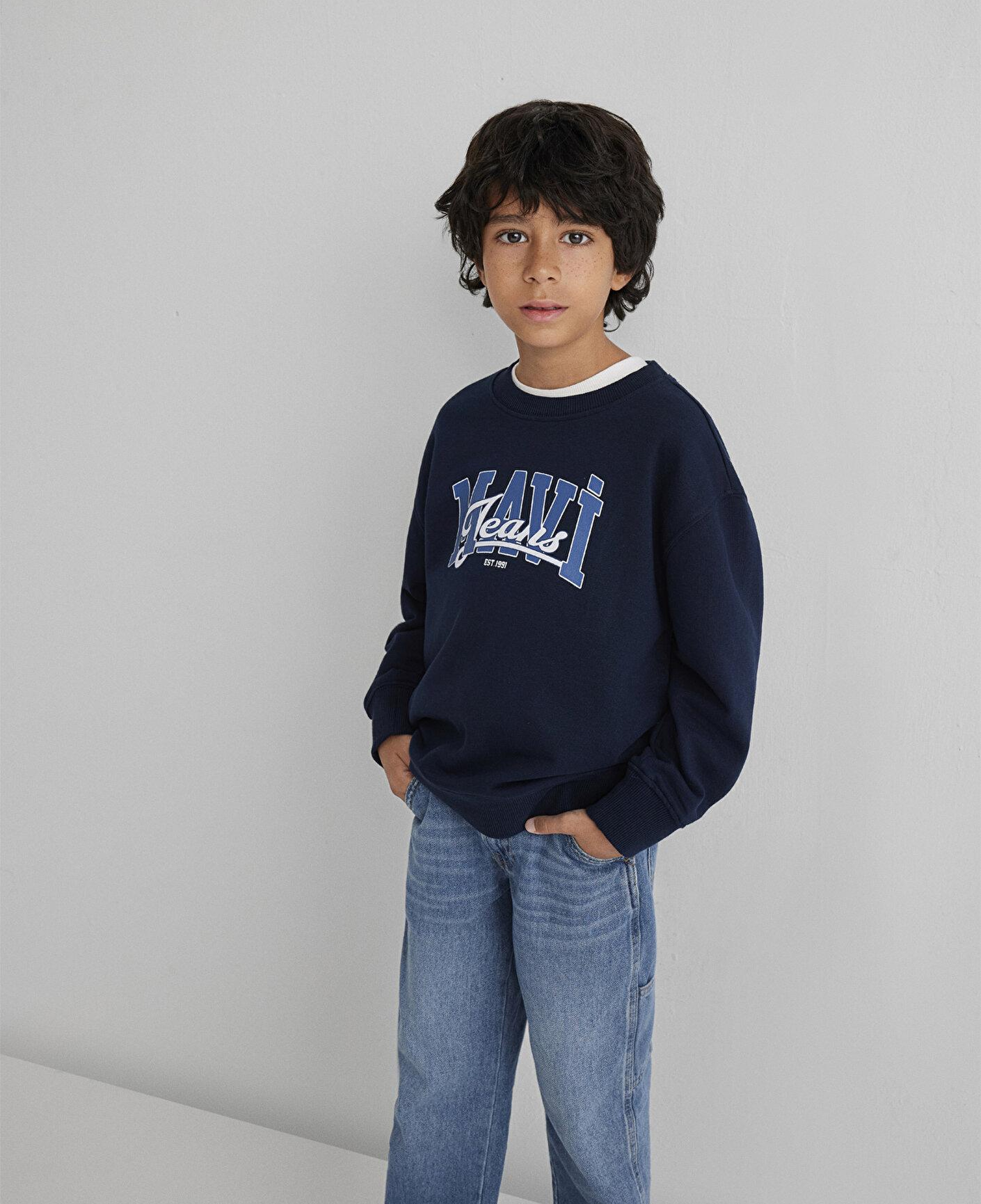 Mavi Mavi Jeans Baskılı Lacivert Sweatshirt 6S10136-70490