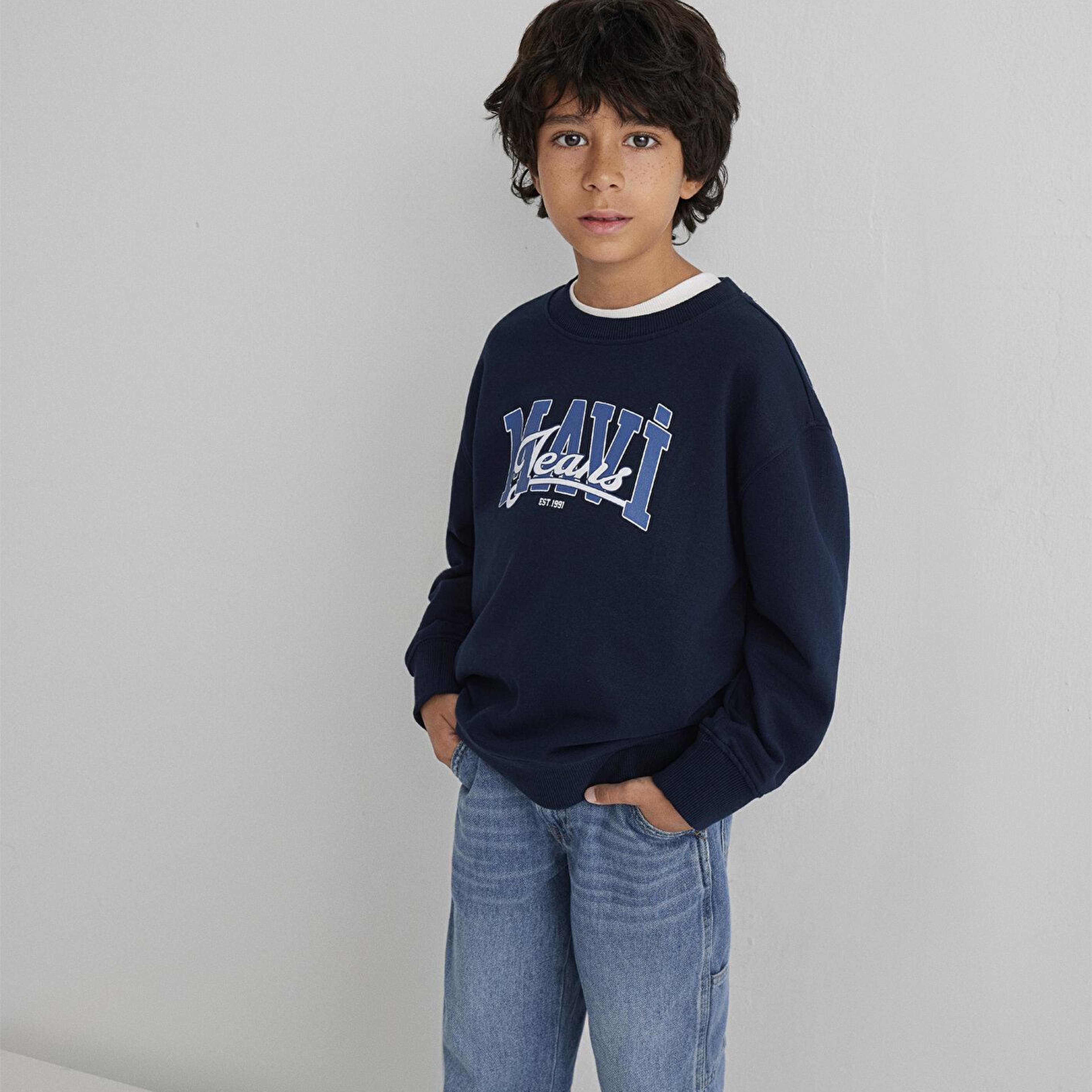Mavi Mavi Jeans Baskılı Lacivert Sweatshirt 6S10136-70490