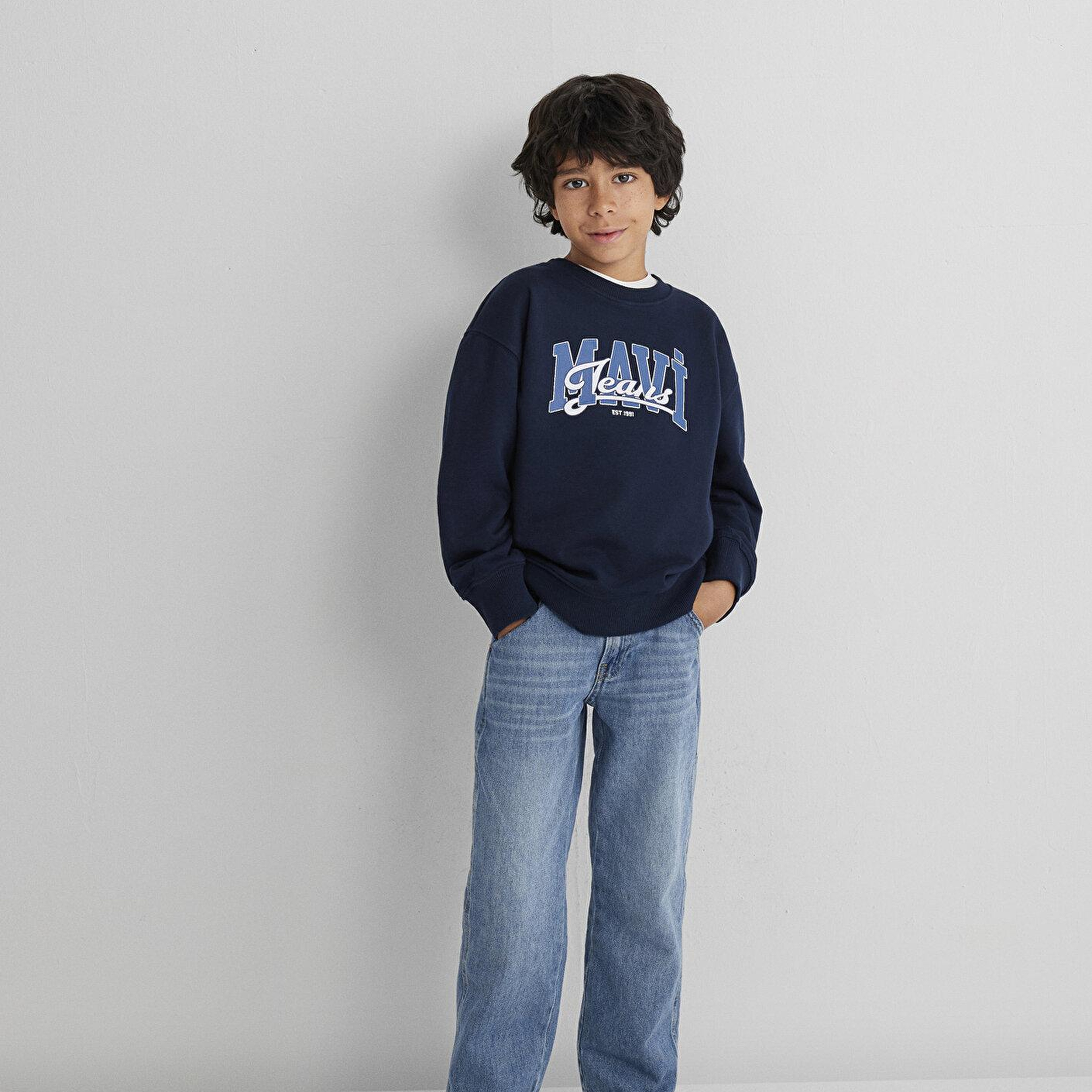Mavi Mavi Jeans Baskılı Lacivert Sweatshirt 6S10136-70490