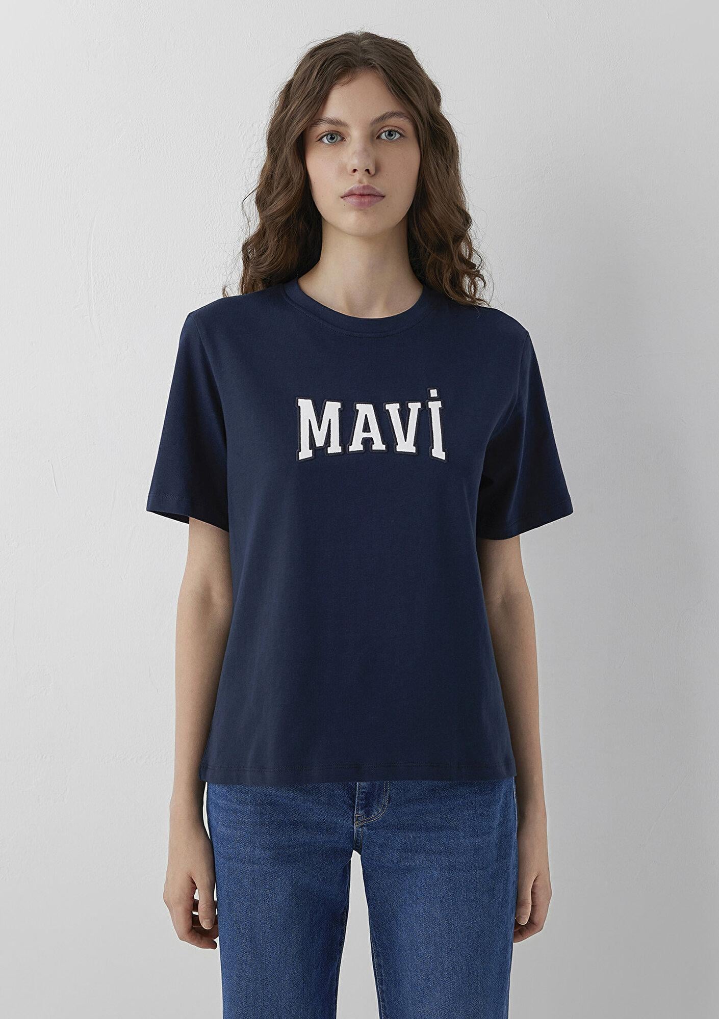 Mavi Mavi Logo Baskılı Lacivert Tişört Regular Fit / Normal Kesim 1614376-80872