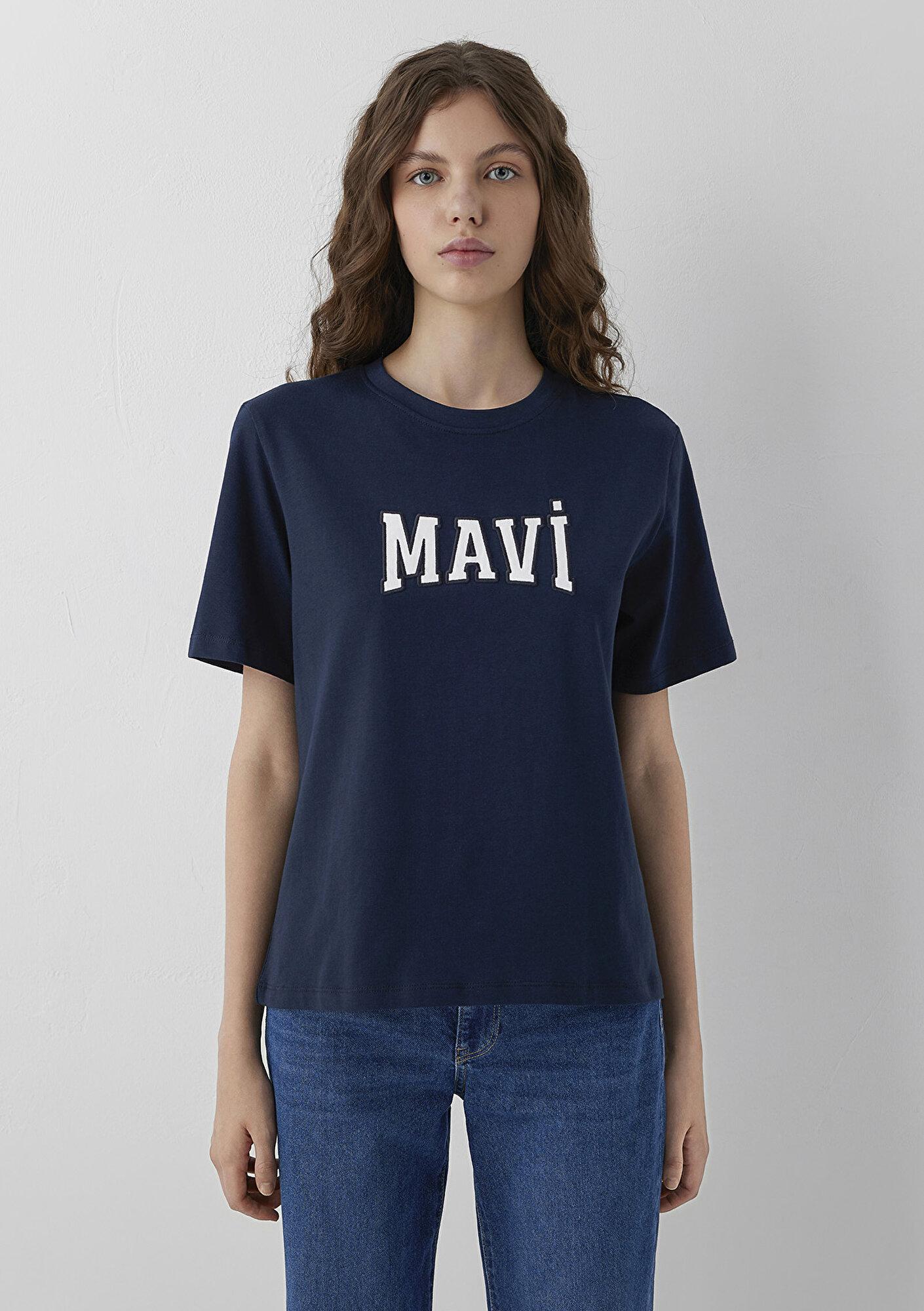 Mavi Mavi Logo Baskılı Lacivert Tişört Regular Fit / Normal Kesim 1614376-80872