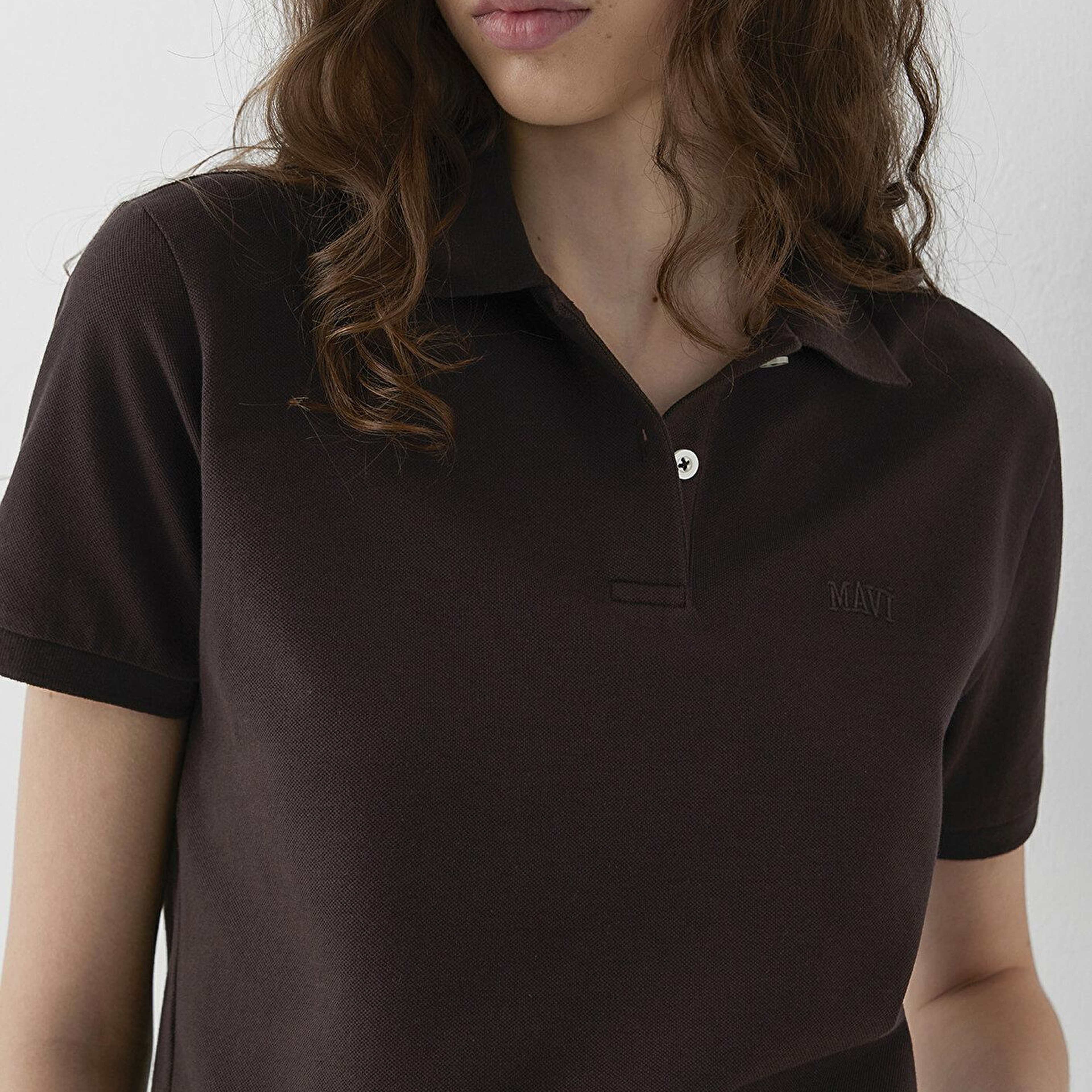 Mavi Mavi Logo Baskılı Kahverengi Polo Tişört Regular Fit / Normal Kesim 1614192-70240