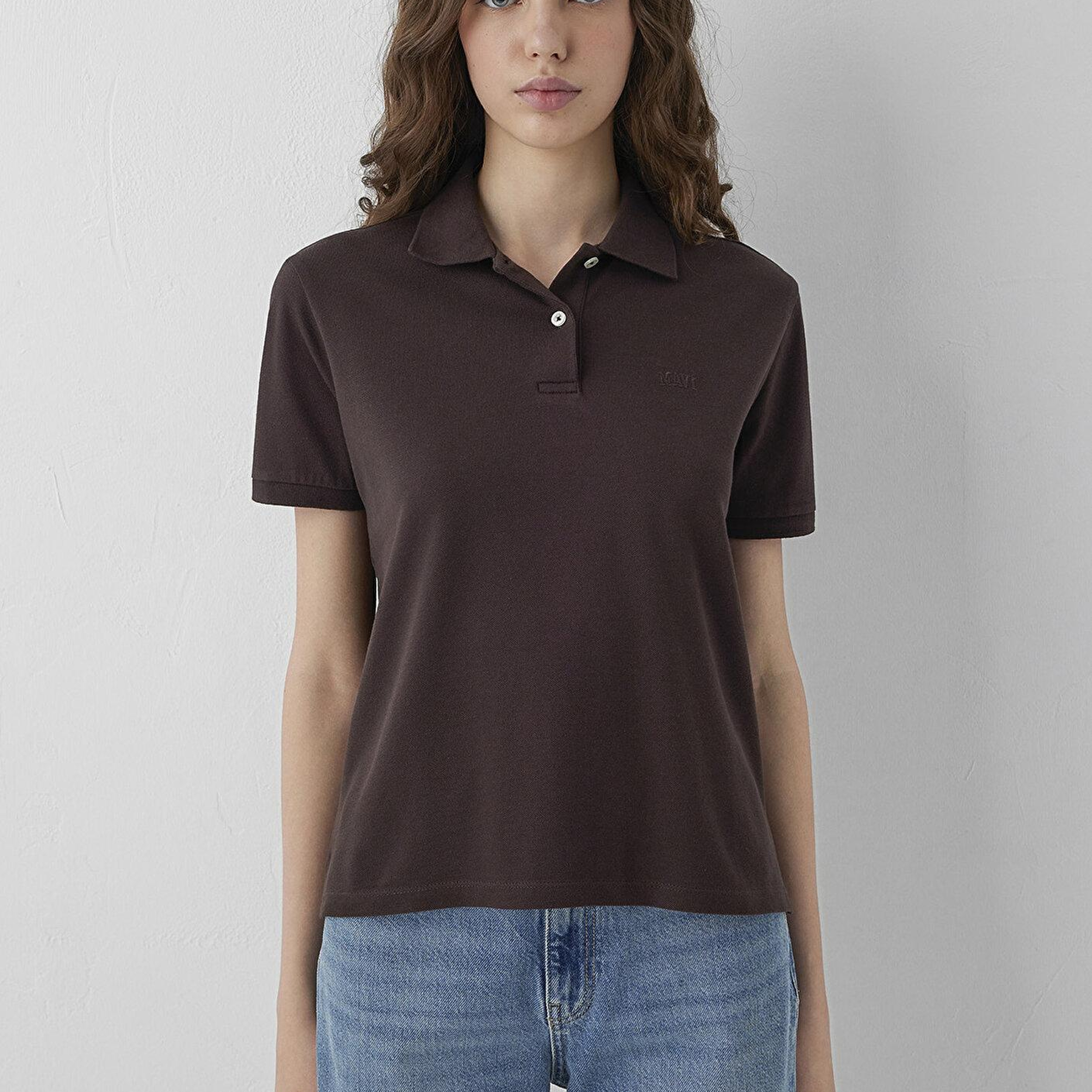 Mavi Mavi Logo Baskılı Kahverengi Polo Tişört Regular Fit / Normal Kesim 1614192-70240
