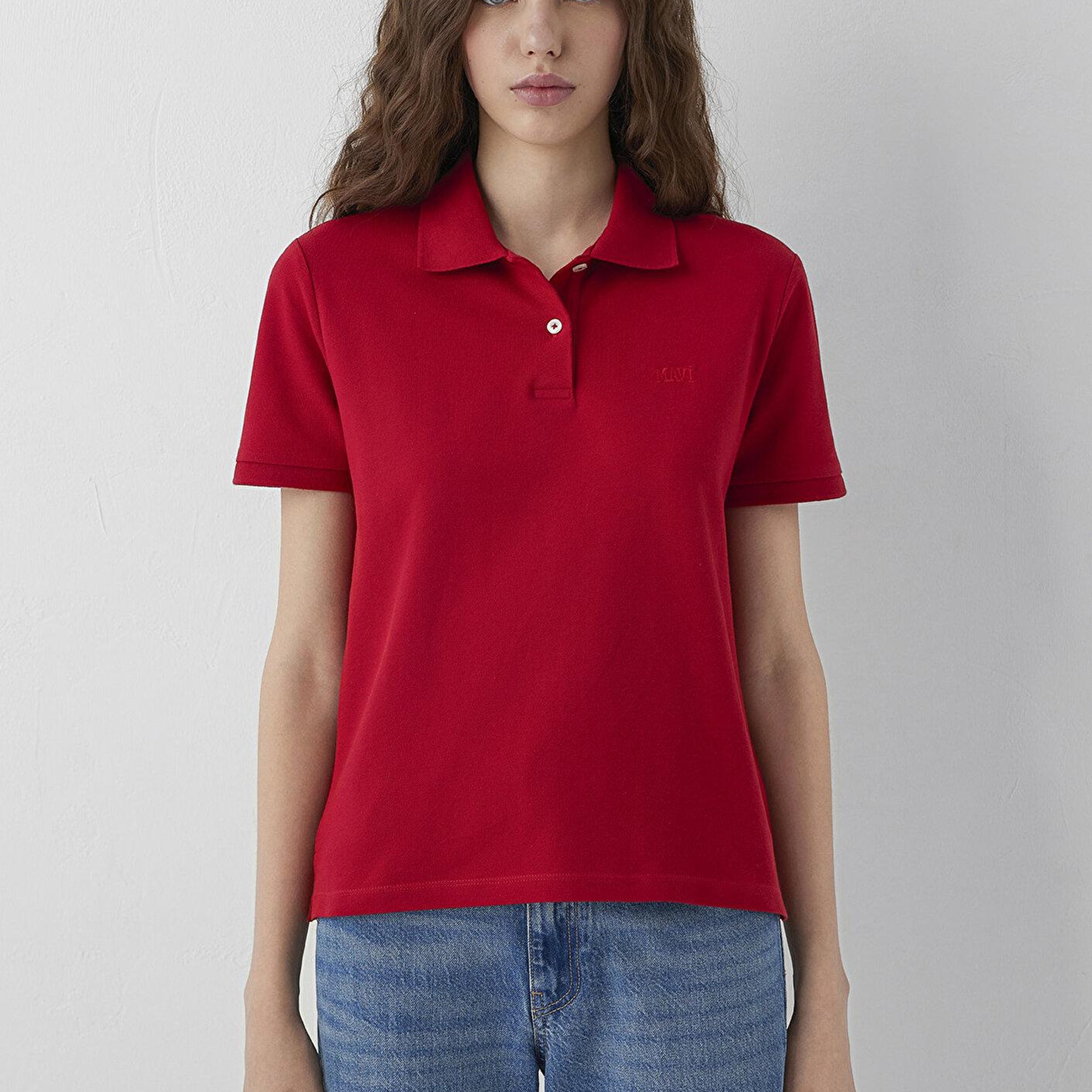 Mavi Mavi Logo Baskılı Kırmızı Polo Tişört Regular Fit / Normal Kesim 1614192-88631