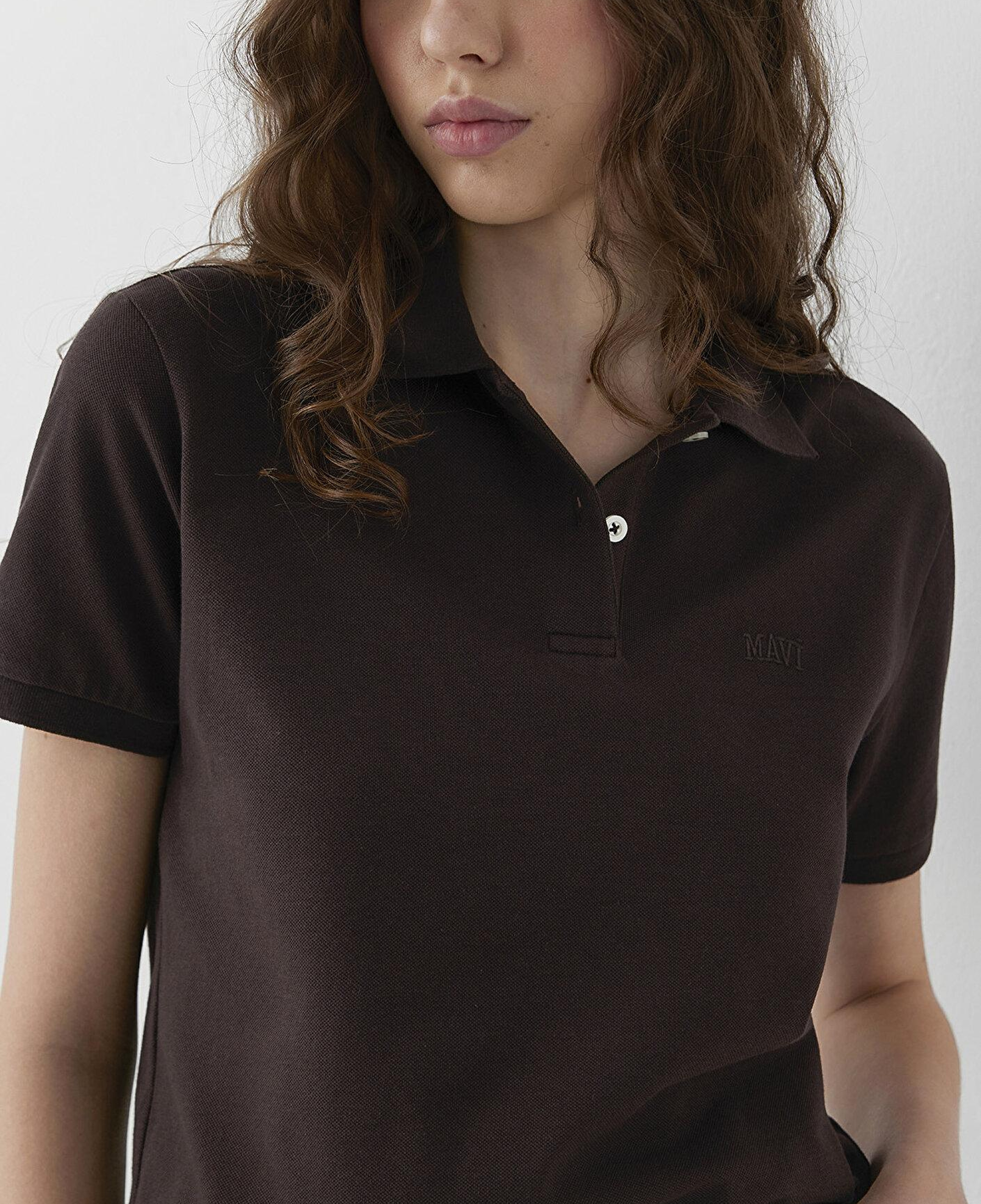 Mavi Mavi Logo Baskılı Kahverengi Polo Tişört Regular Fit / Normal Kesim 1614192-70240