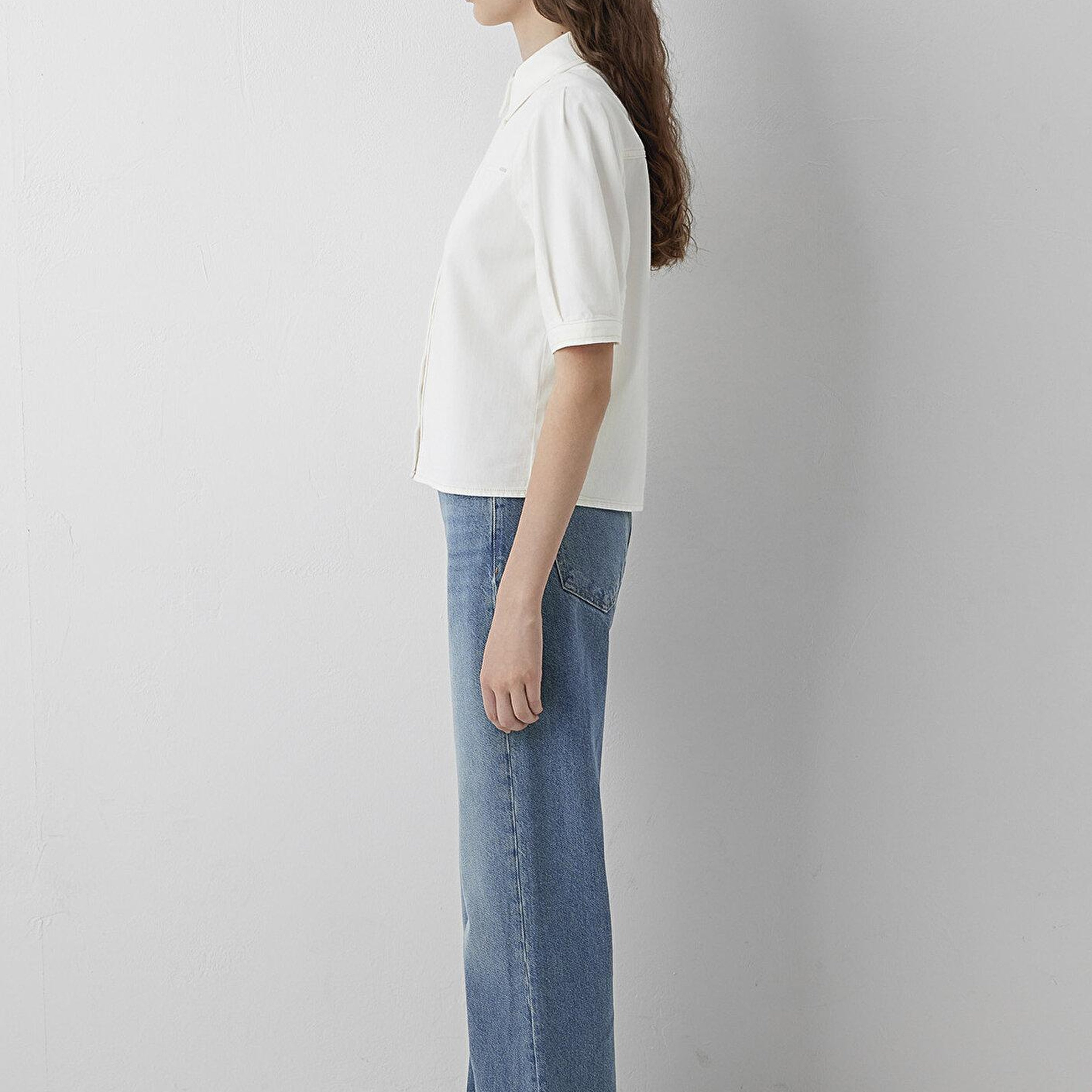 Mavi Lisia Iconic Ekru Jean Gömlek Crop / Kısa Kesim 1217128-A6910