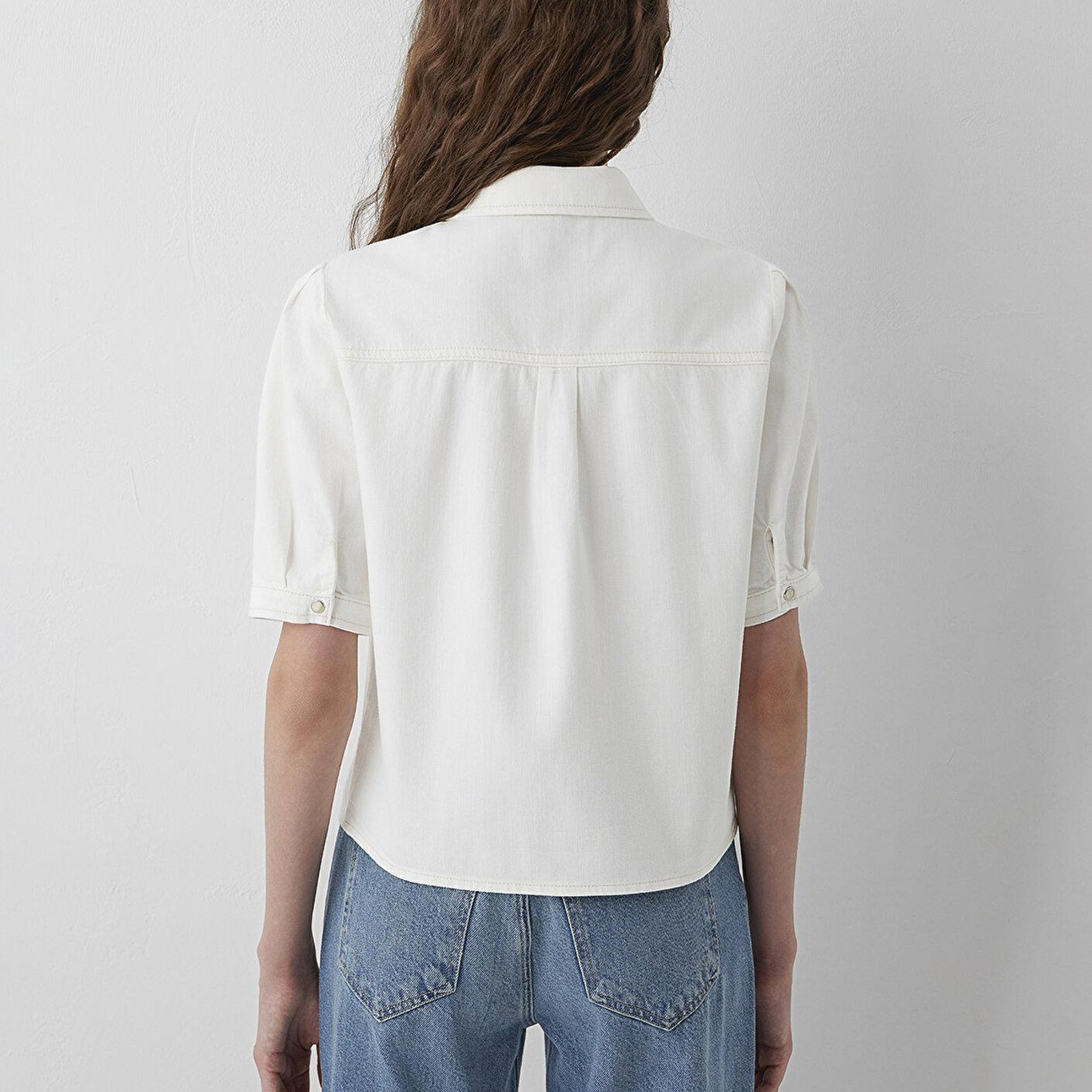 Mavi Lisia Iconic Ekru Jean Gömlek Crop / Kısa Kesim 1217128-A6910