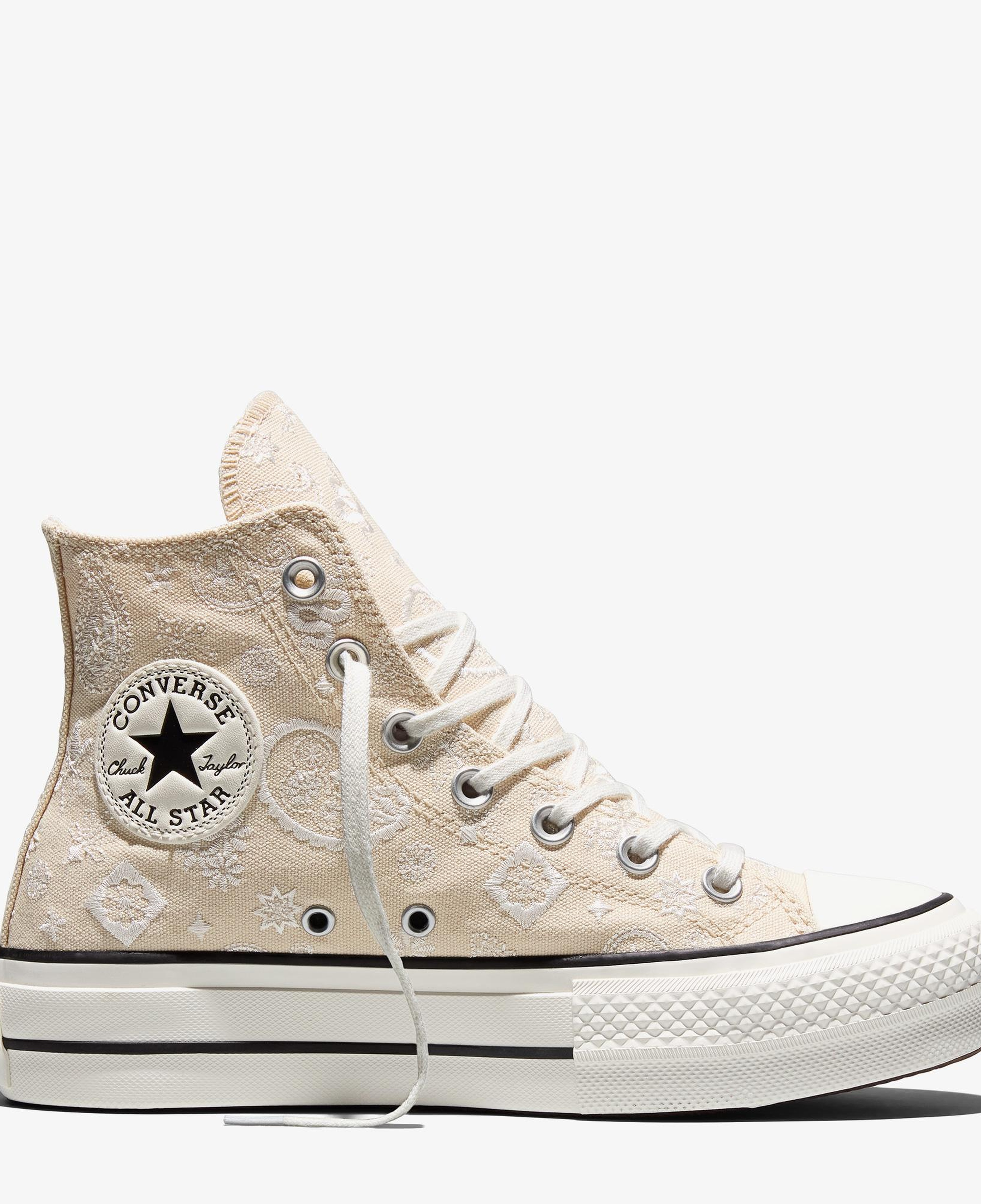 Converse Chuck Taylor All Star Lift Desenli Kadın Bej Sneaker