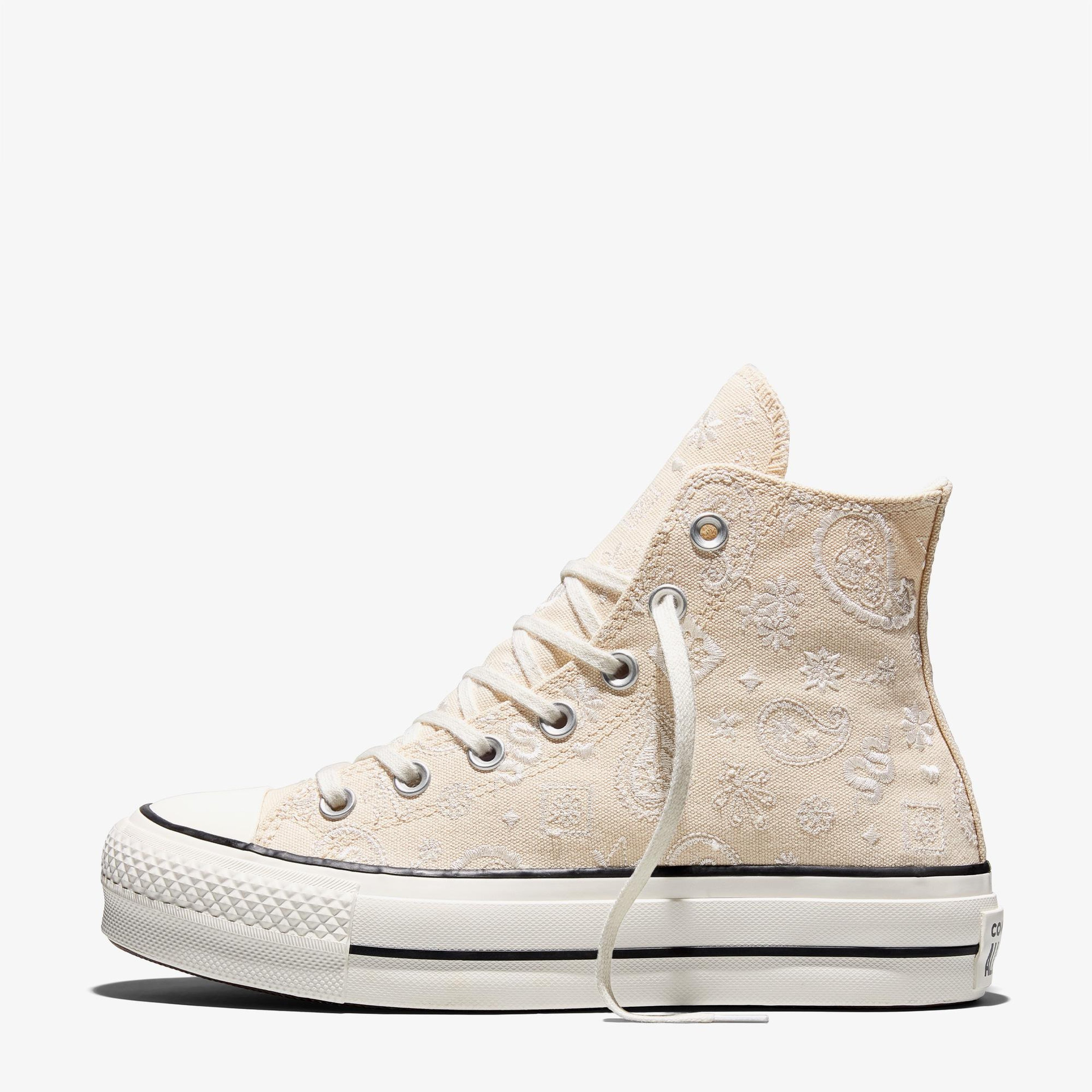 Converse Chuck Taylor All Star Lift Desenli Kadın Bej Sneaker