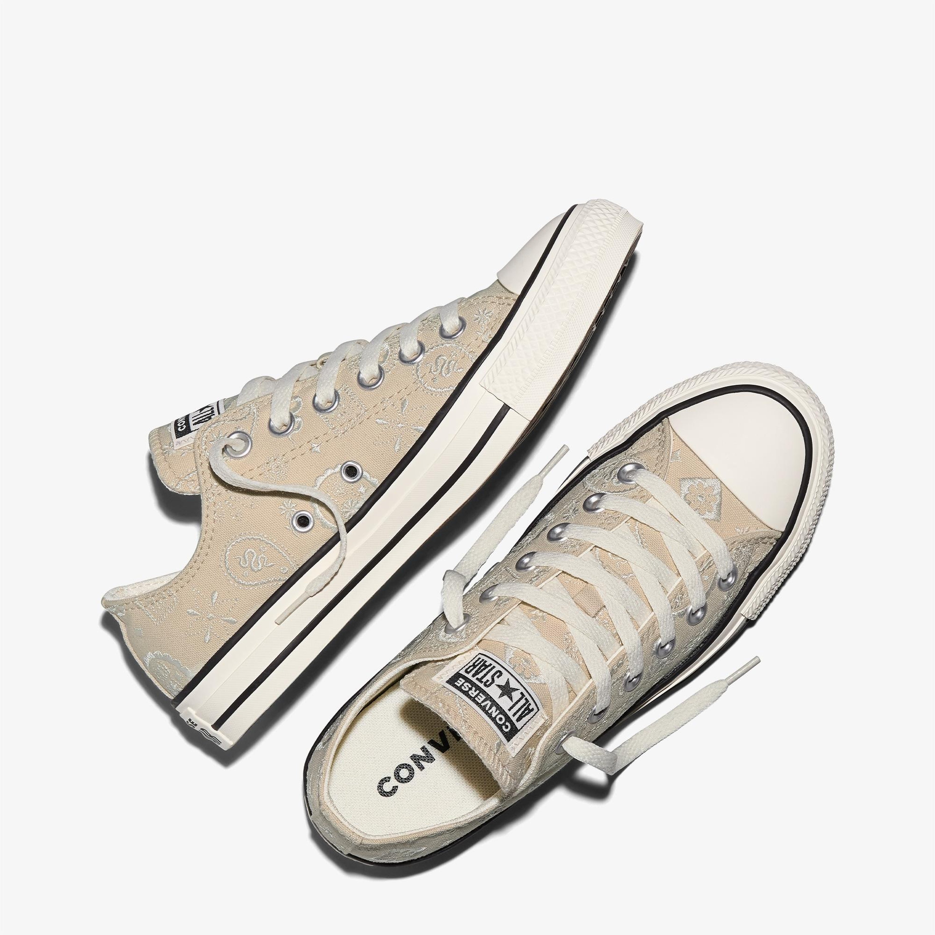 Converse Chuck Taylor All Star Desenli Unisex Bej Sneaker