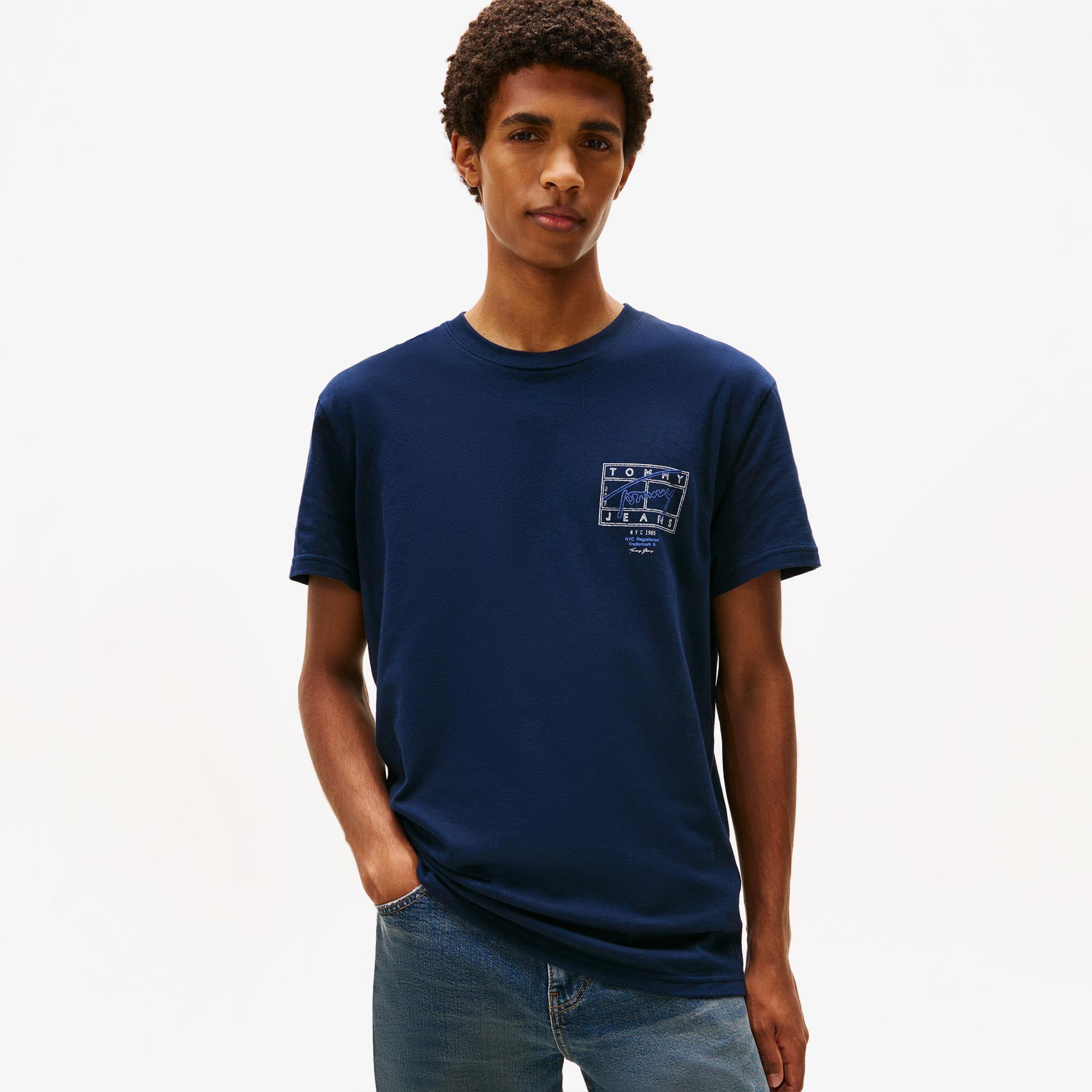 Tommy Hilfiger Signature Erkek Lacivert T-Shirt