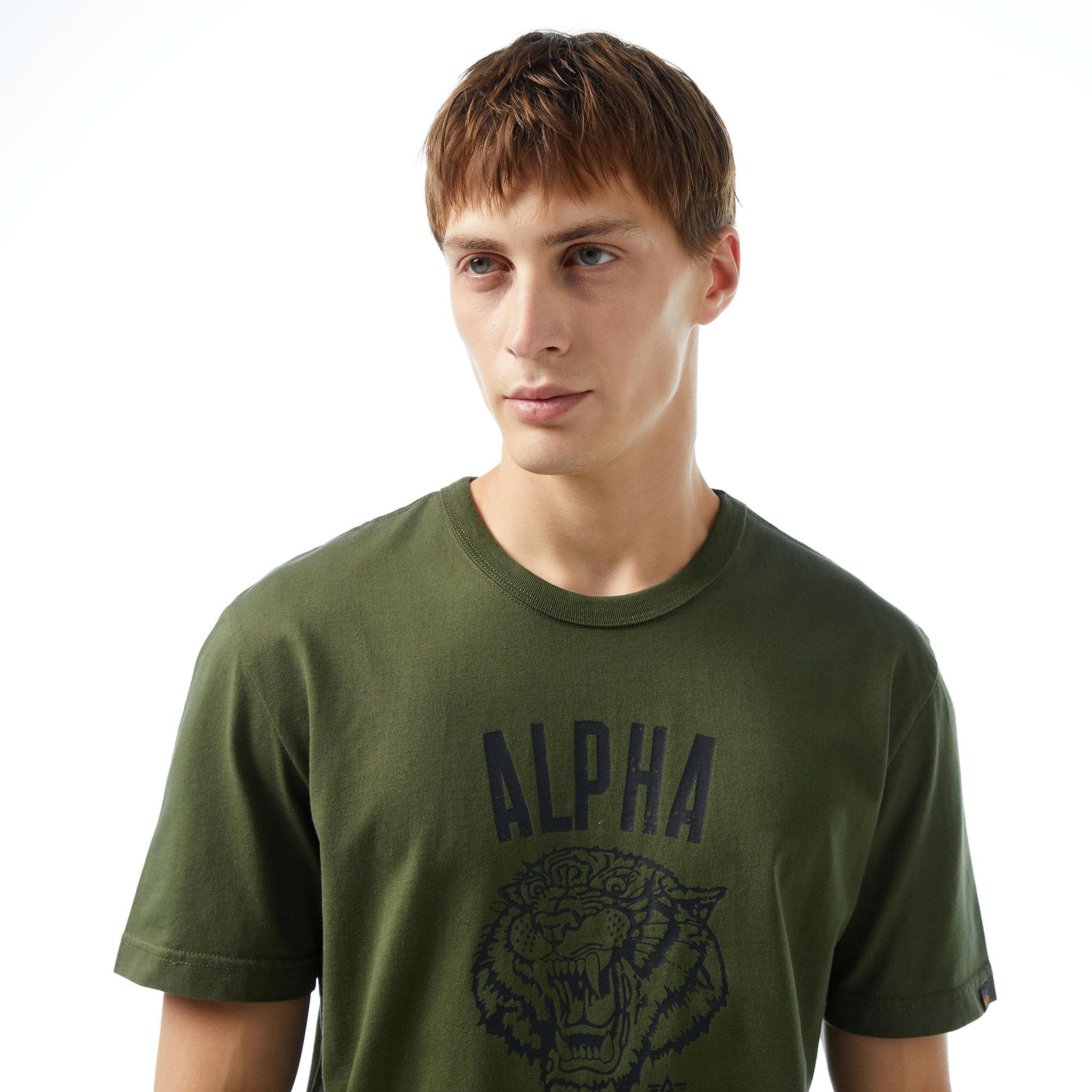 Alpha Industries Alpha Tiger Erkek Haki T-Shirt