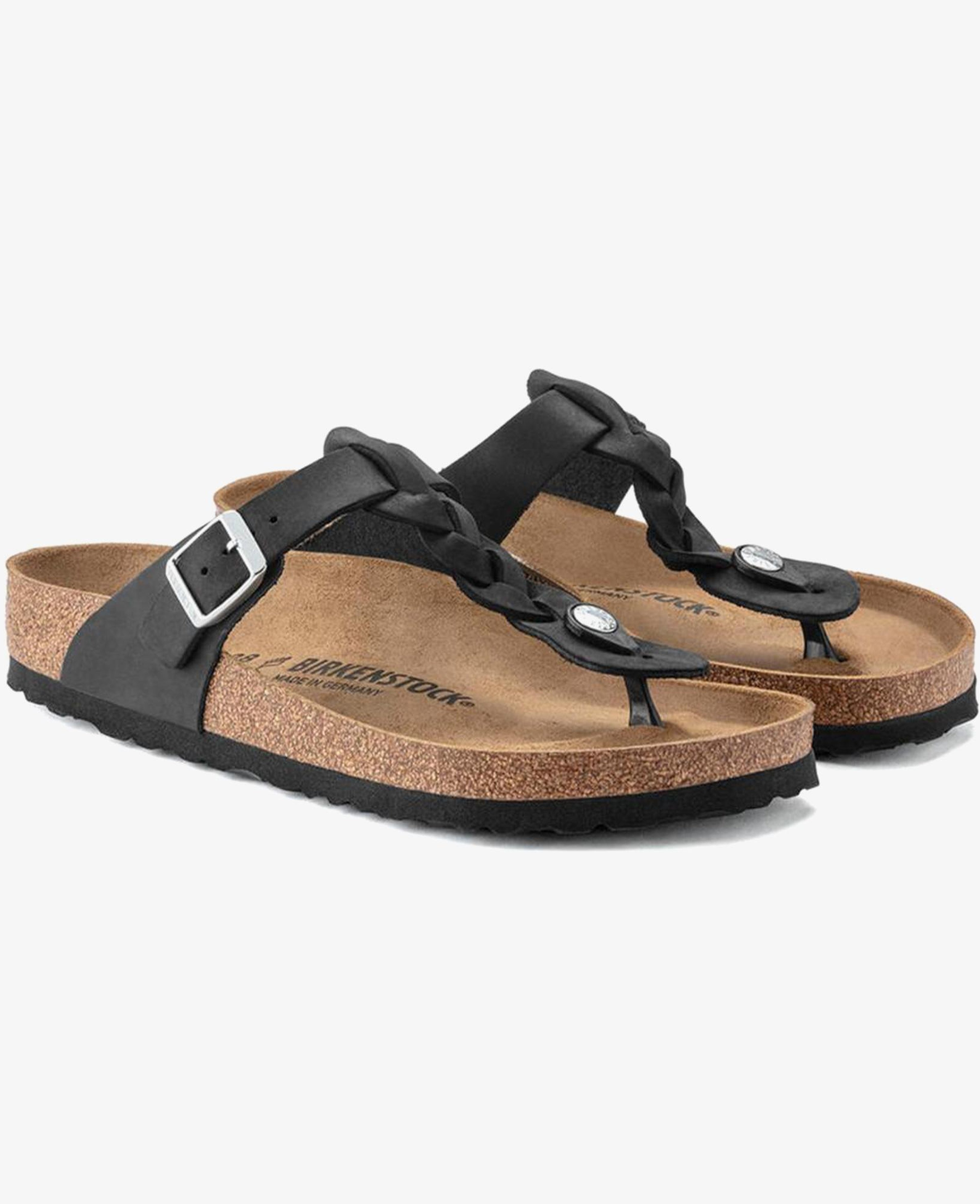 Birkenstock Gizeh Leoi Braided Kadın Siyah Terlik