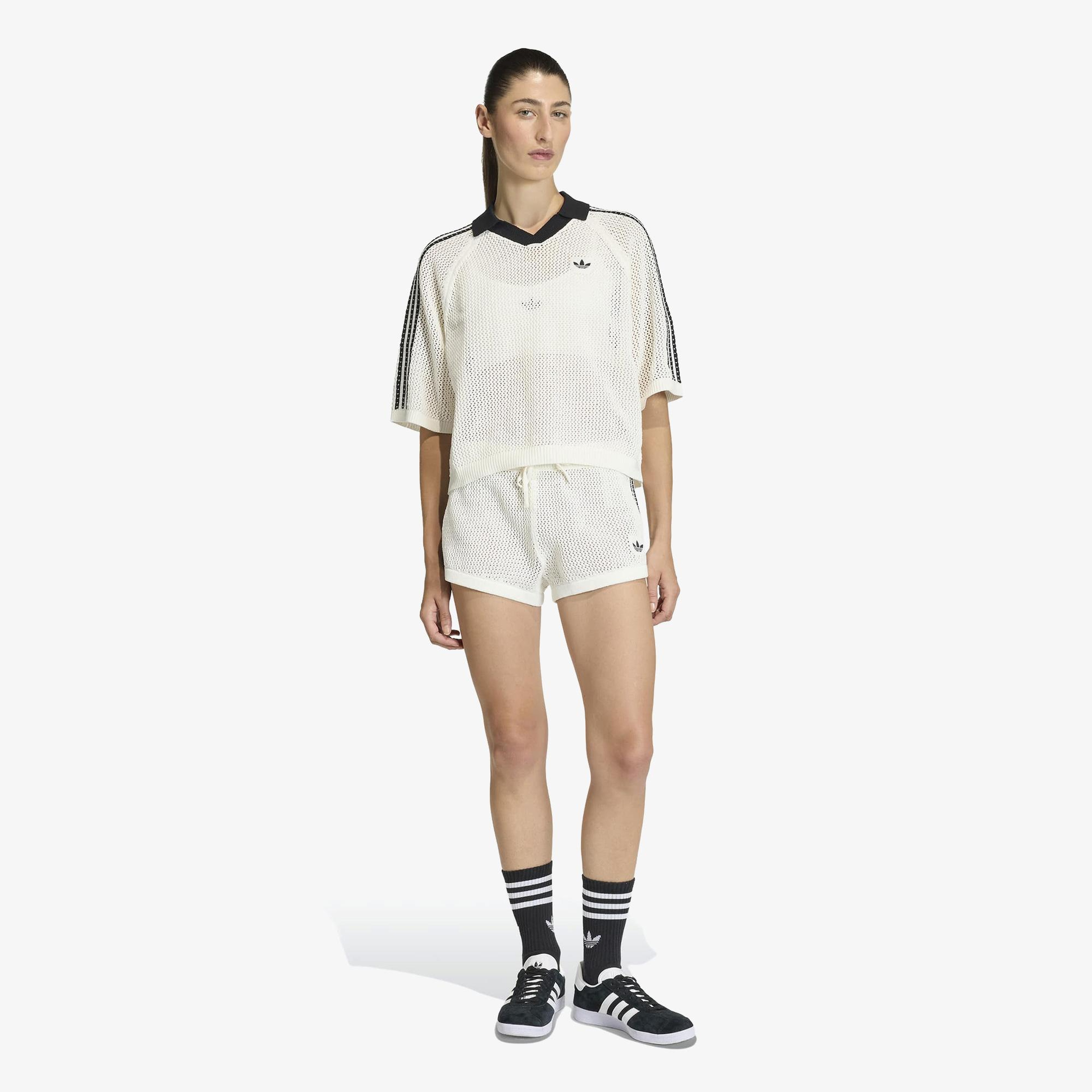 adidas Crochet Kadın Beyaz Polo