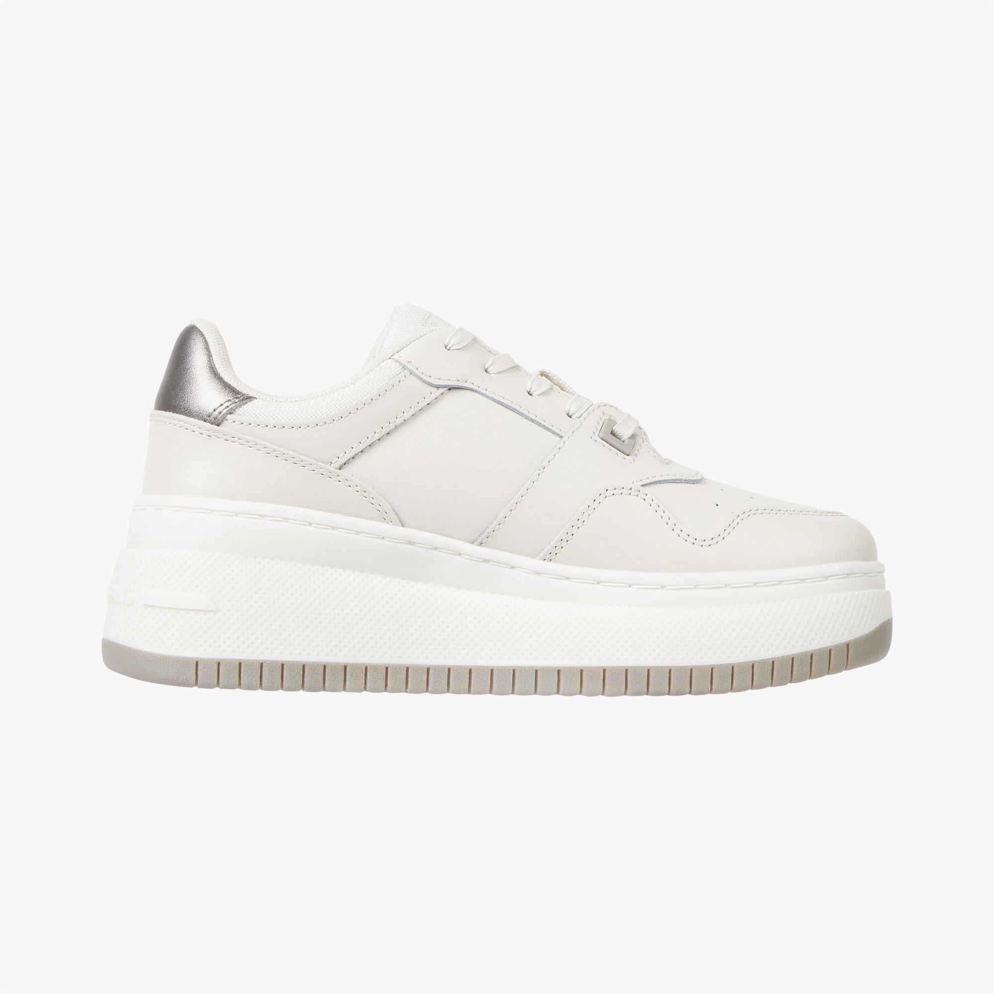 Tommy Jeans Retro Basket Flatform Kadın Bej Spor Ayakkabı