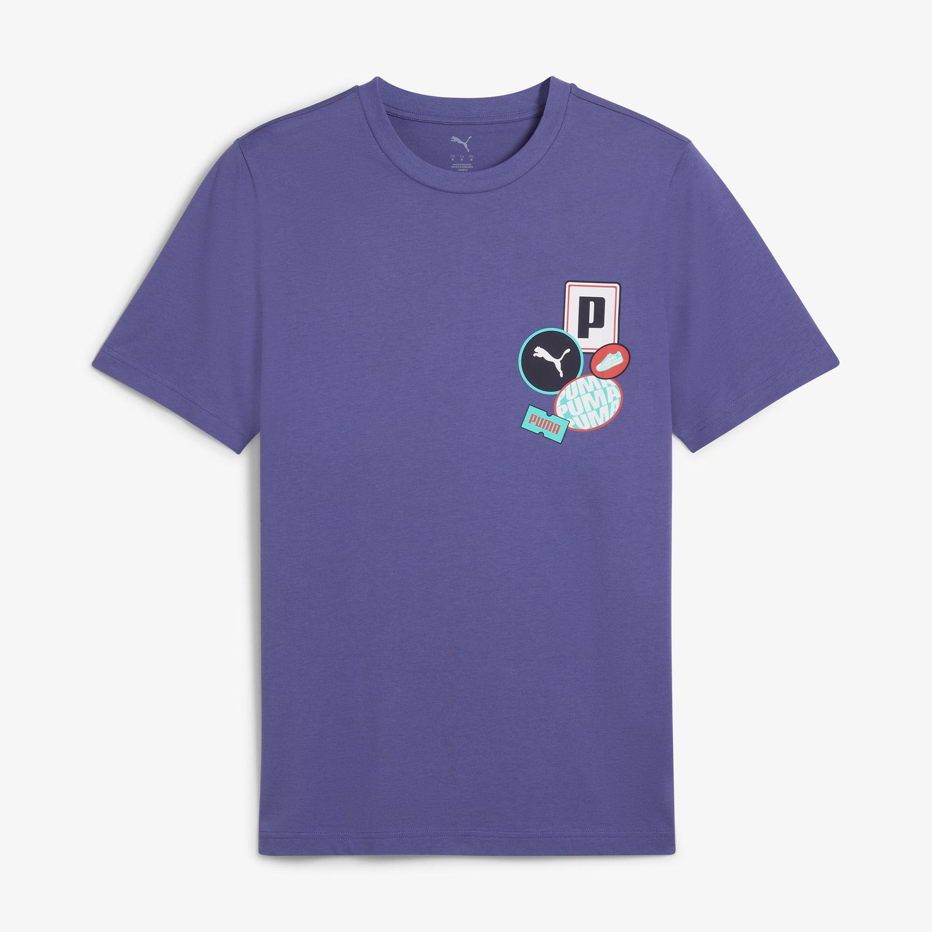 Puma Graphics icon Erkek Mavi T-Shirt
