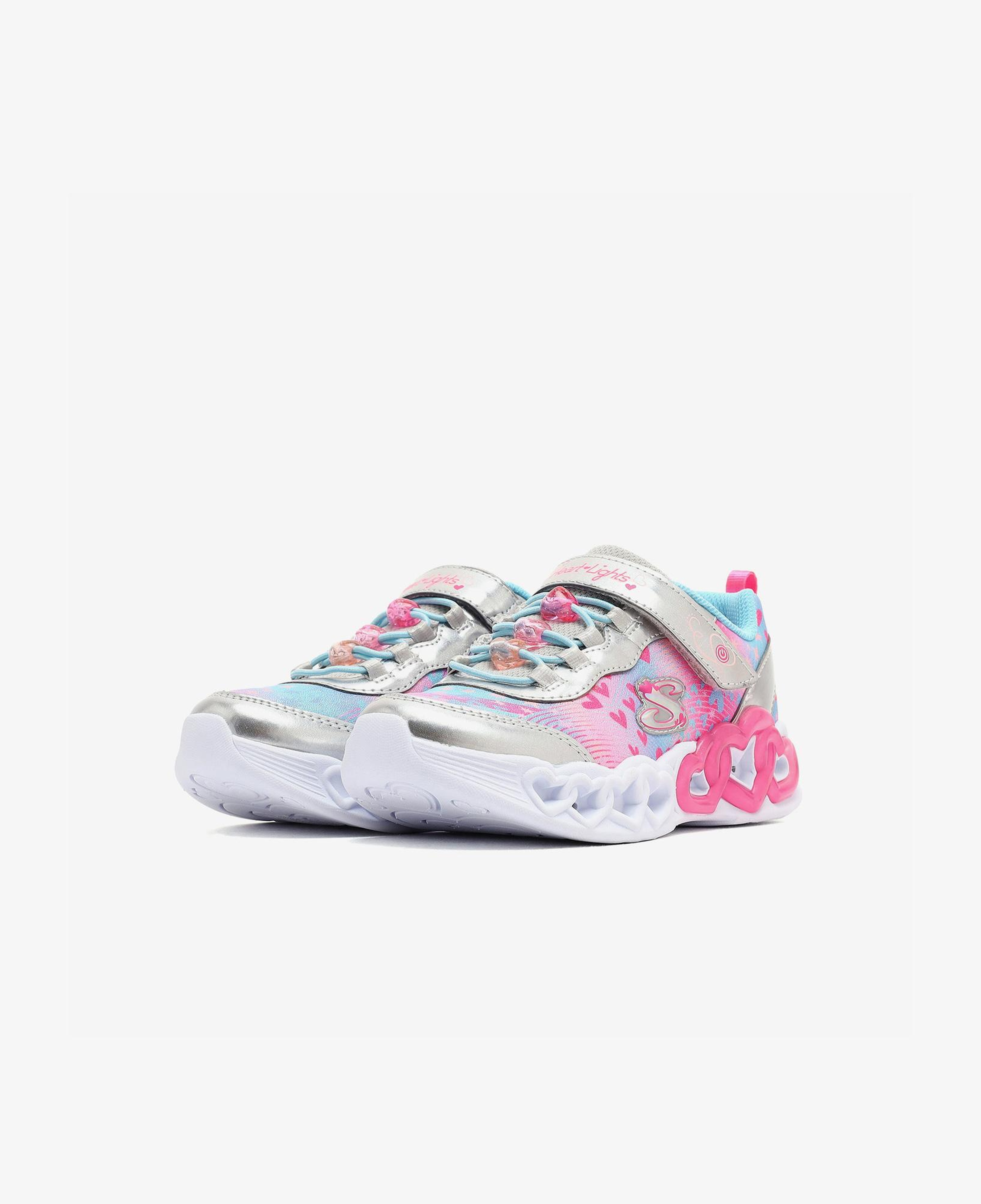Skechers Infinite Heart Lights Heart Jewels Çocuk Gri Spor Ayakkabı