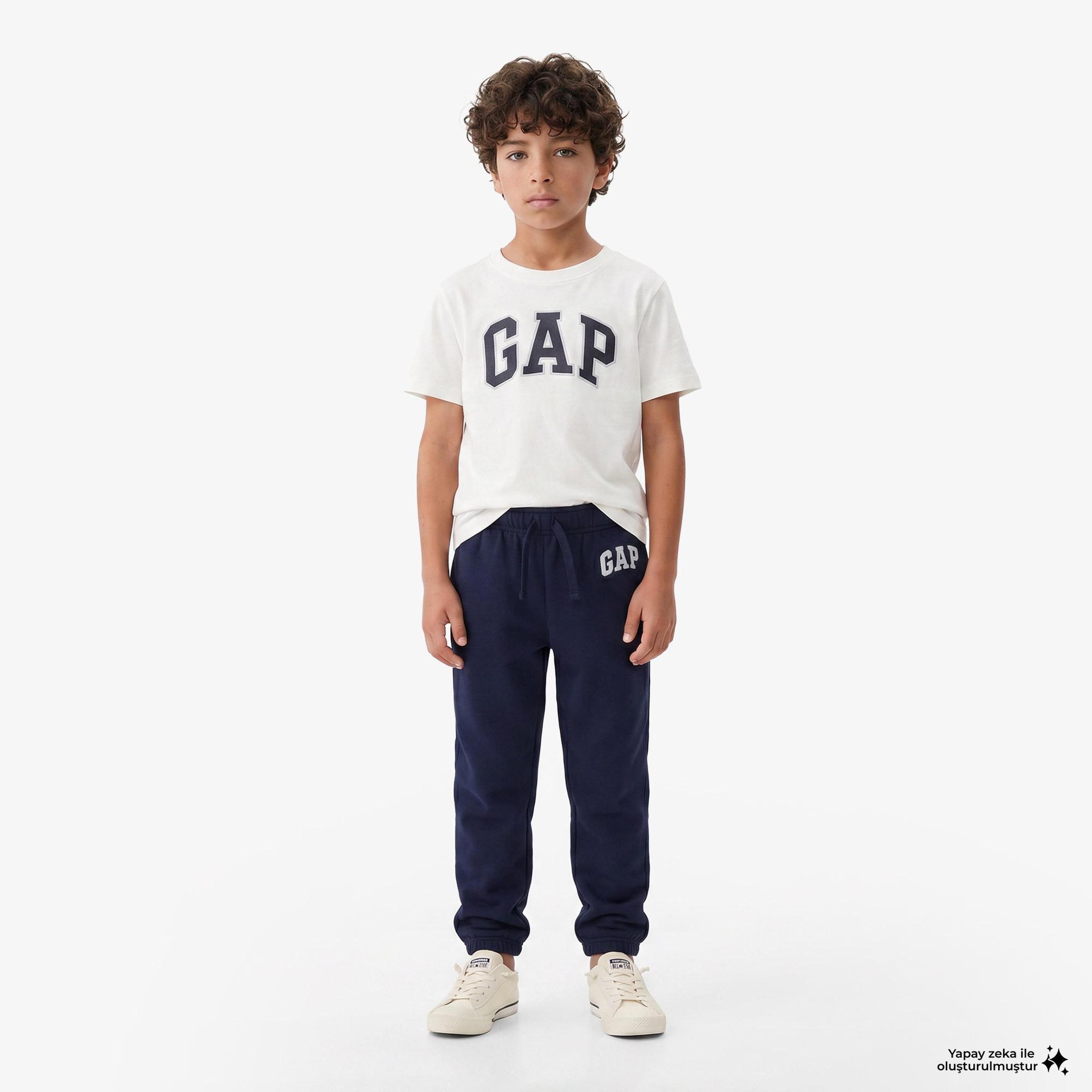 Gap Relaxed Fit French Terry Çocuk Kırmızı Eşofman Altı