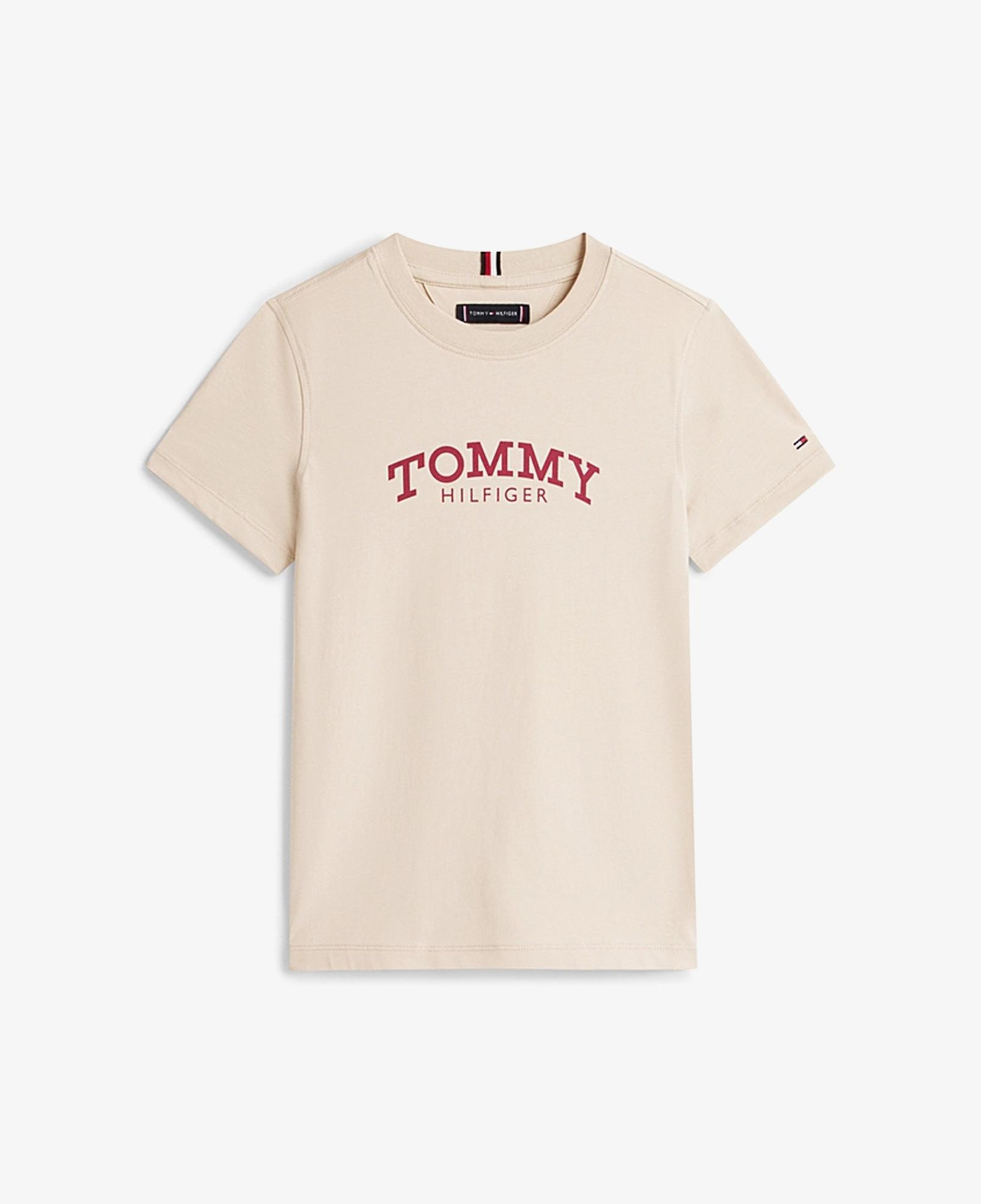 Tommy Hilfiger Monotype Print Graphic Çocuk Bej T-Shirt