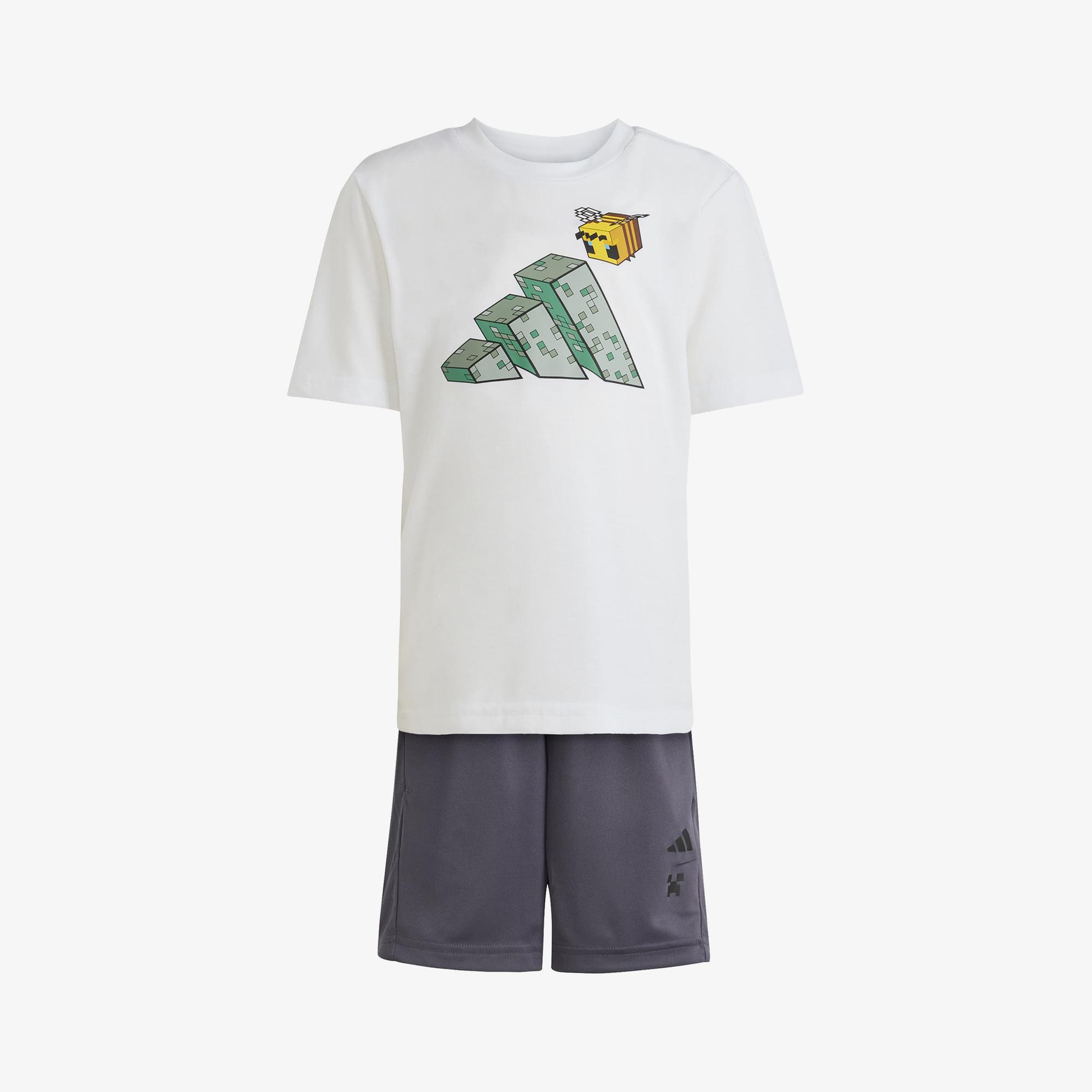 adidas Minecraft Çocuk Beyaz Şort Takım