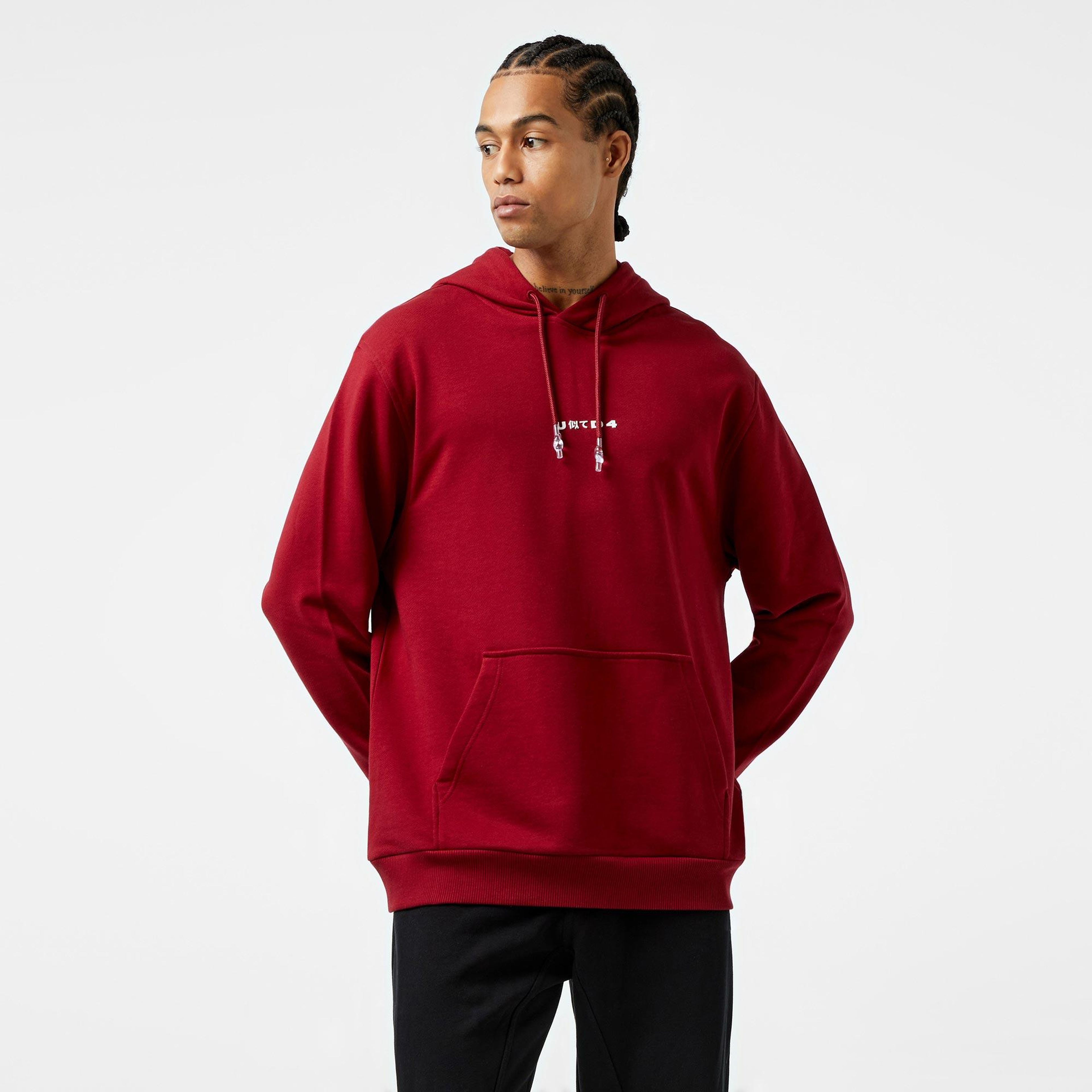UNITED4 1.0 Essentials Erkek Bordo Hoodie