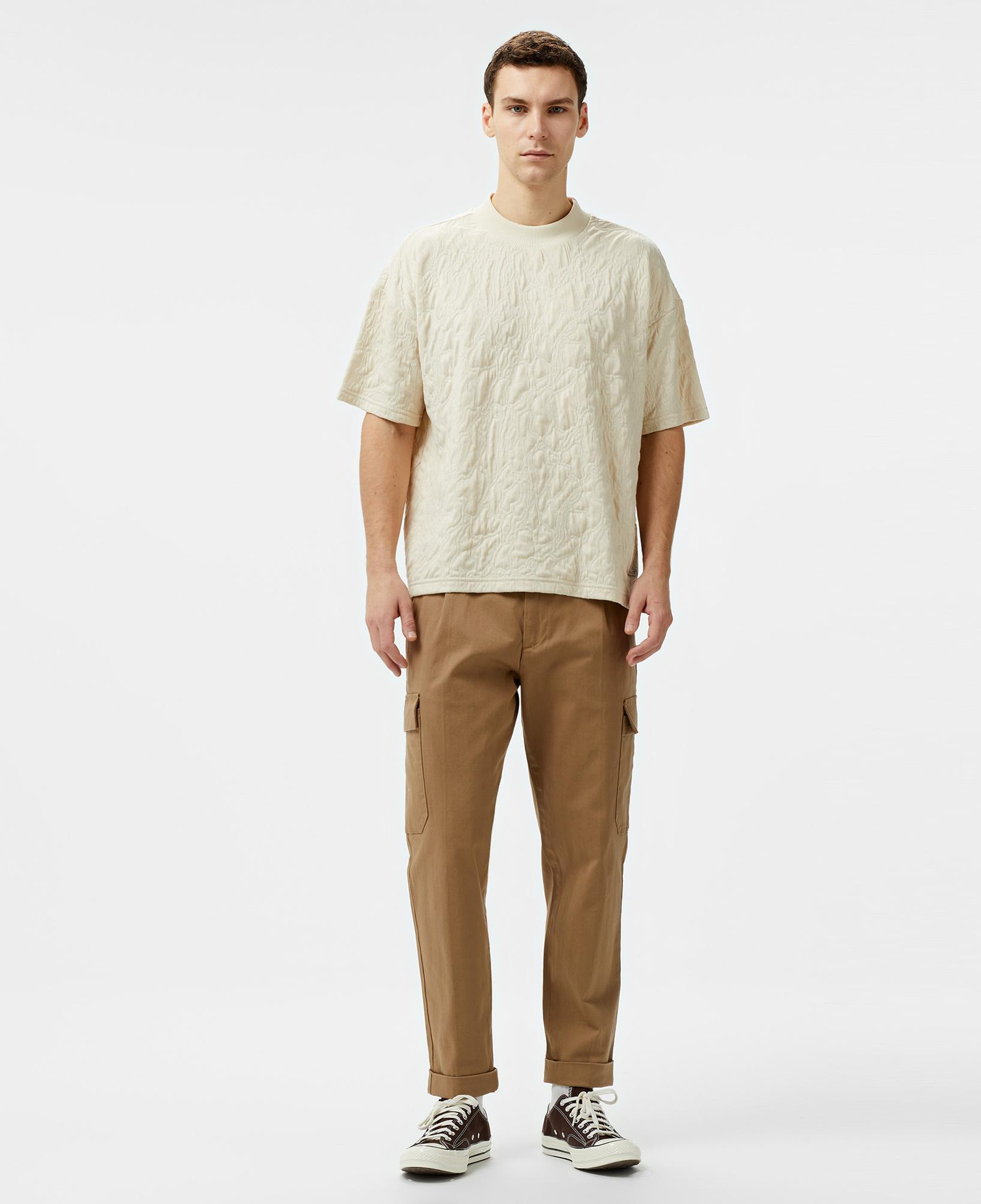 UNITED4 Classic Erkek Krem T-Shirt