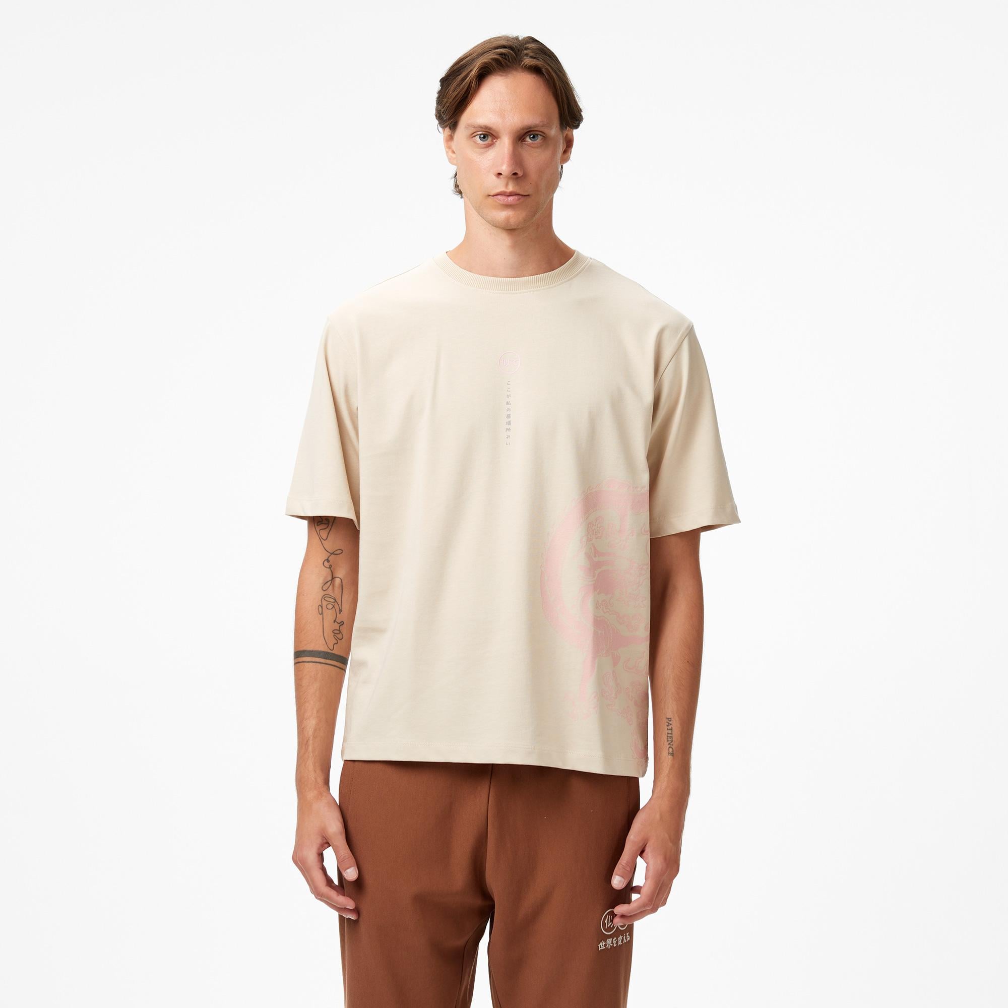 UNITED4 Erkek Krem T-Shirt