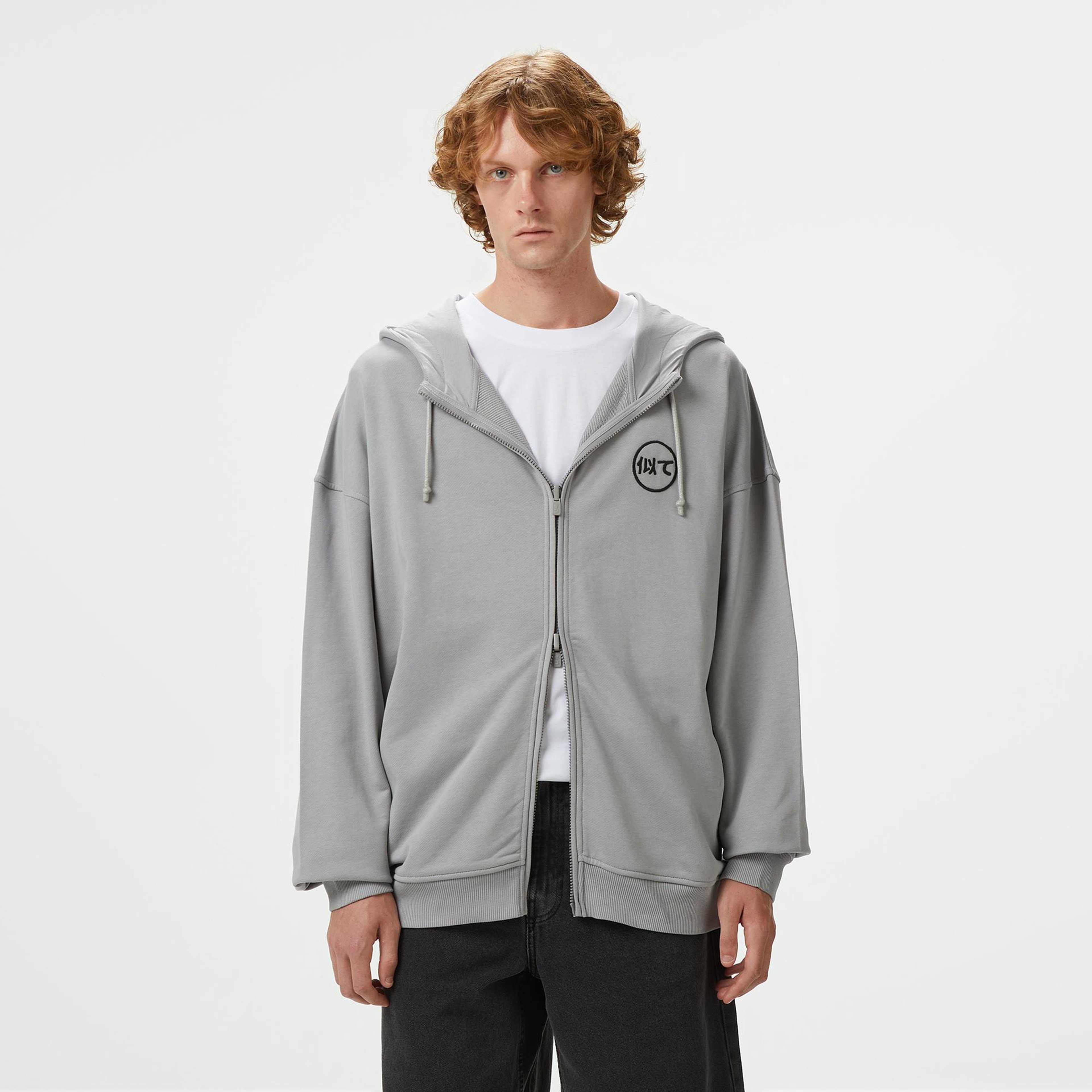UNITED4 Erkek Gri Oversize Sweatshirt