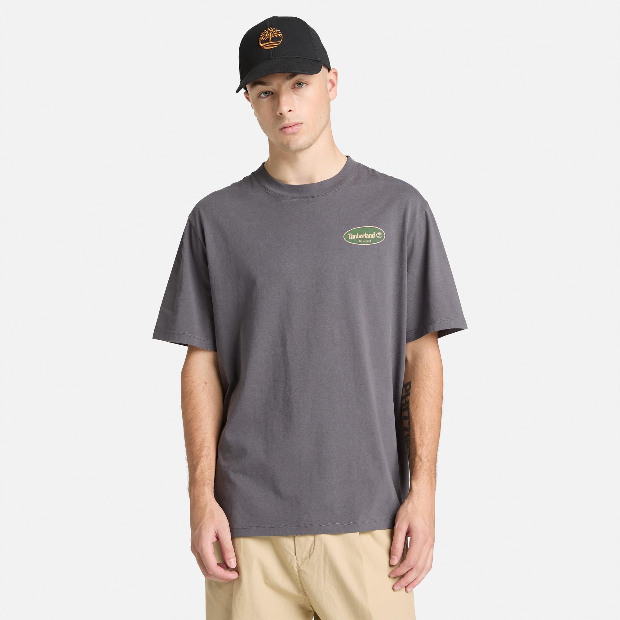 Timberland Gas Station Back Graphic Erkek Siyah T-Shirt
