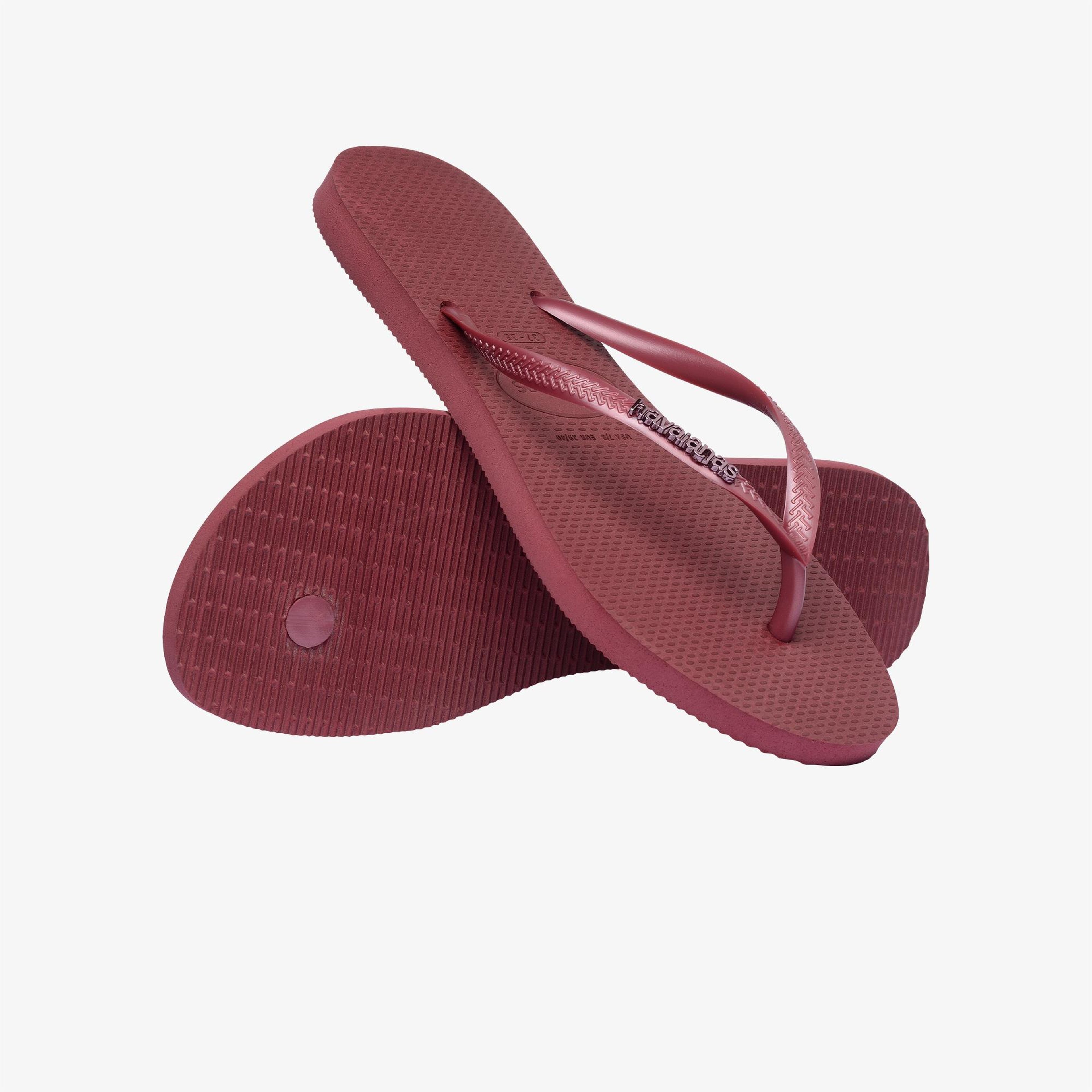Havaianas Slim Logo Metallic Kadın Bordo Terlik