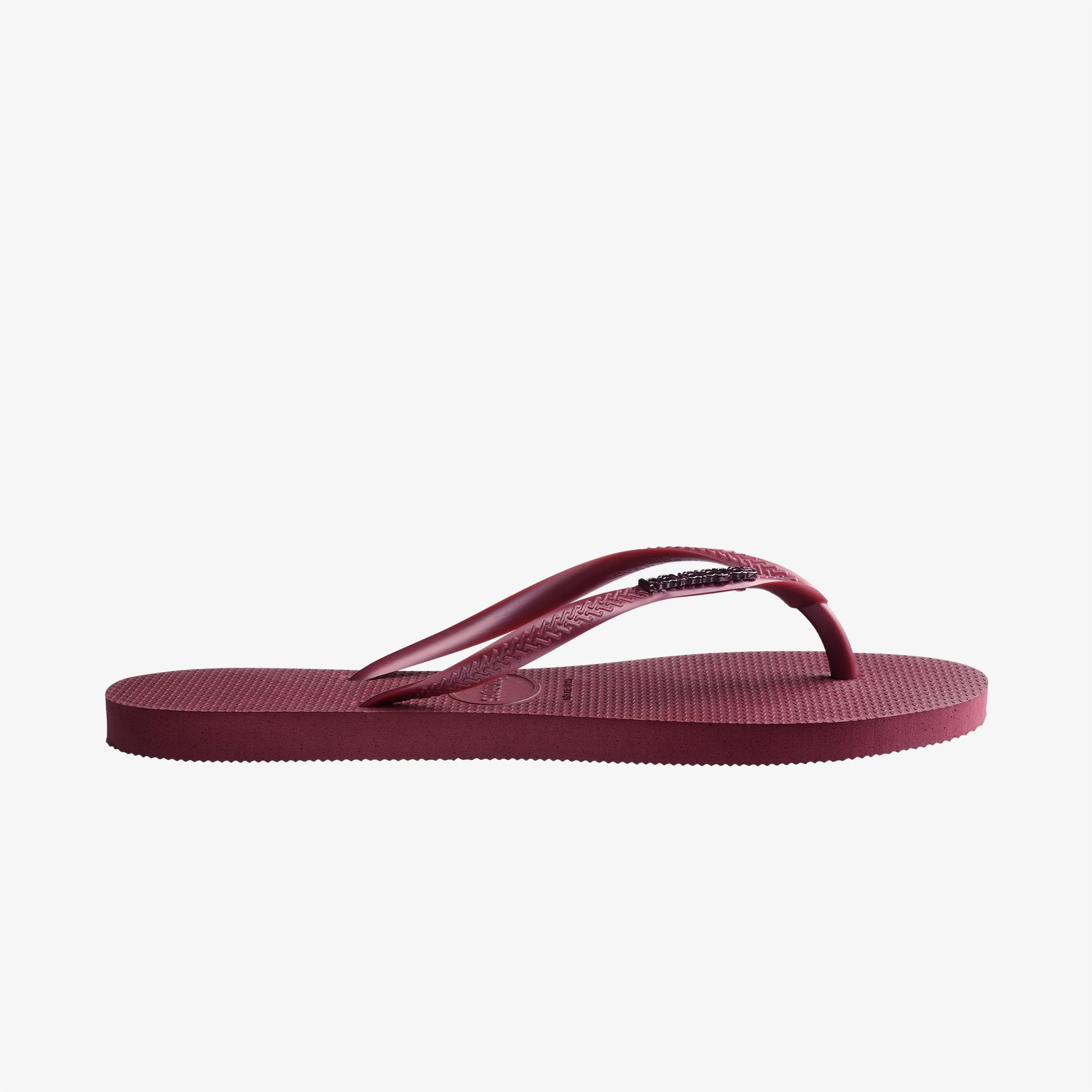 Havaianas Slim Logo Metallic Kadın Bordo Terlik