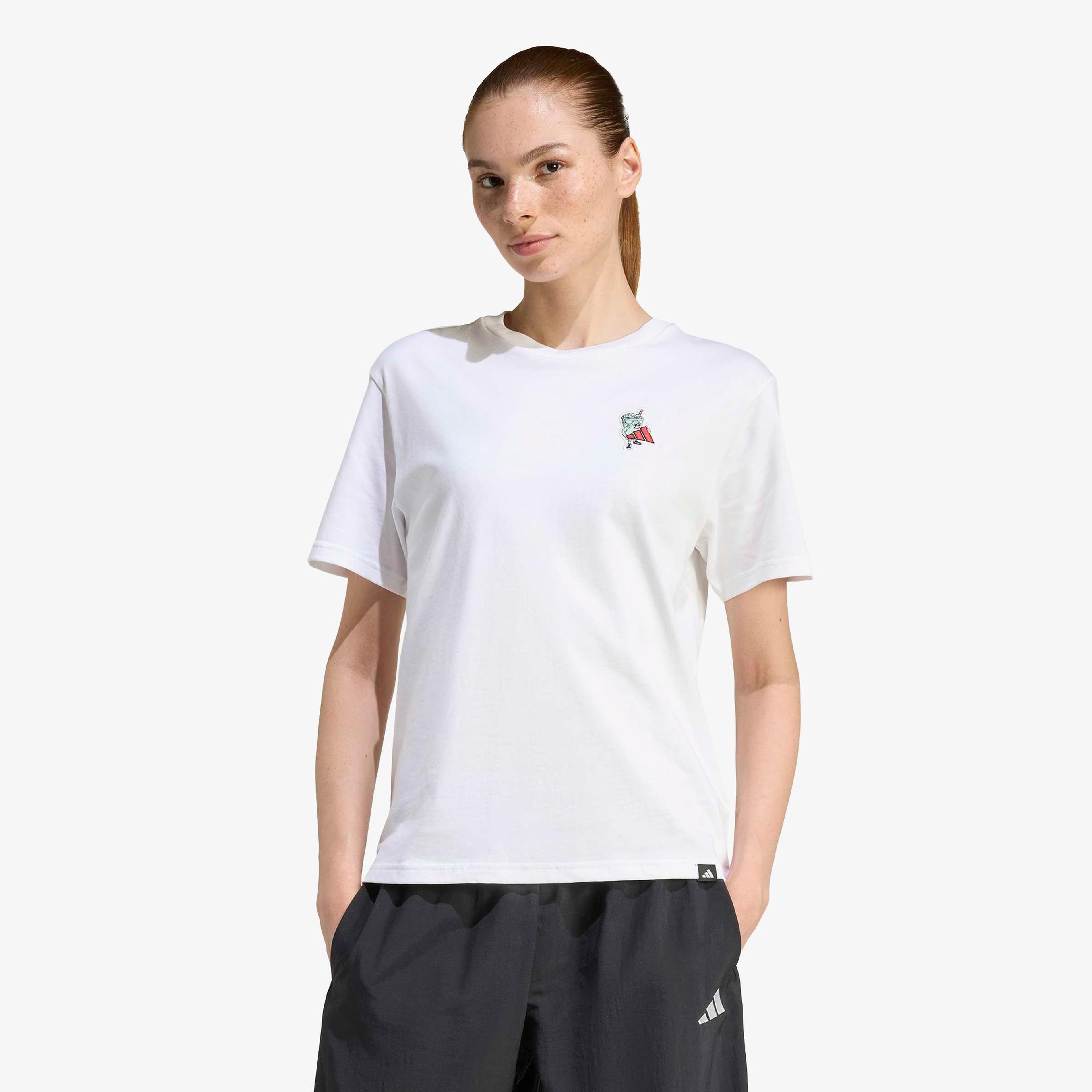 adidas Food Graphic Kadın Beyaz T-Shirt