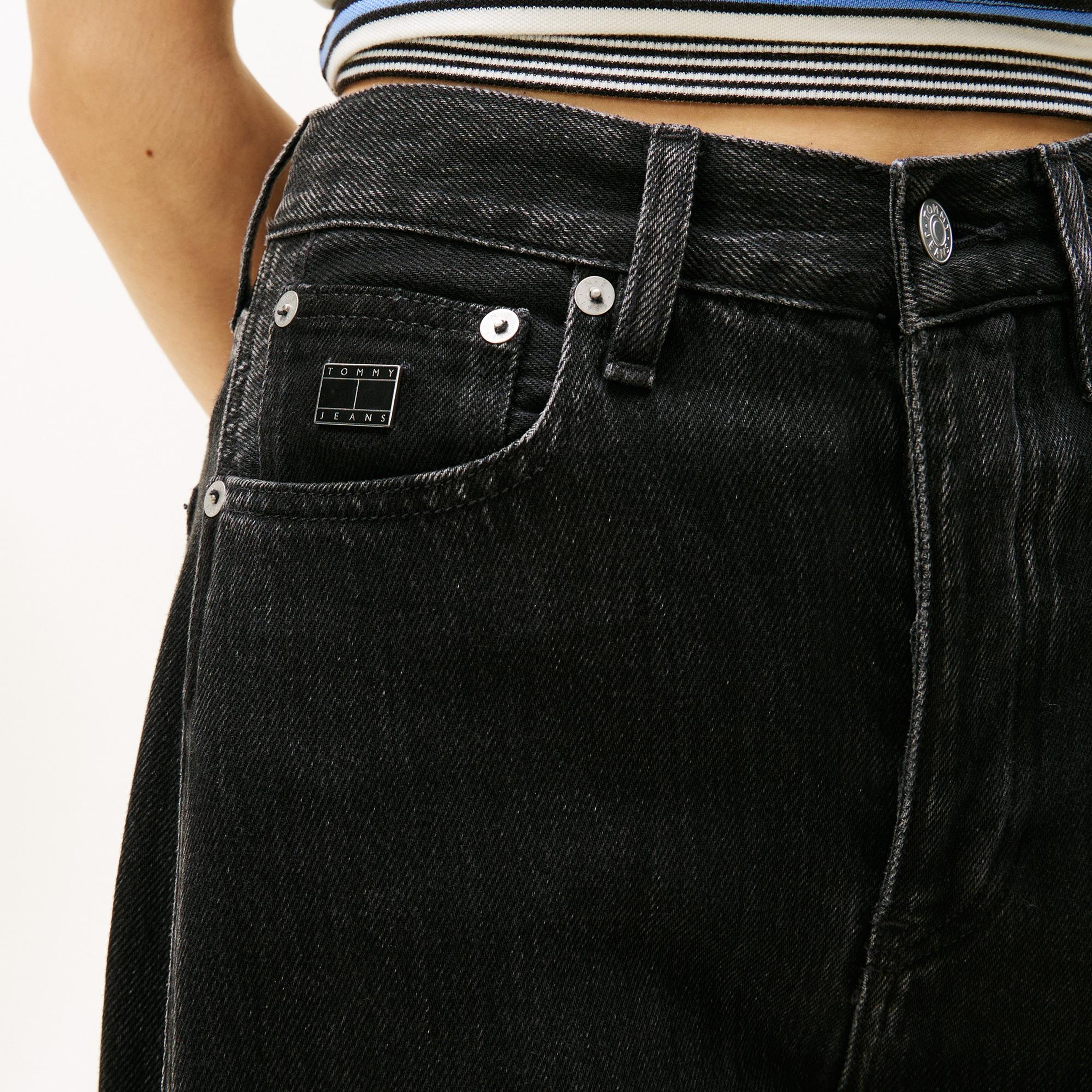 Tommy Hilfiger Mid Rise Barrel Kadın Mavi Pantolon