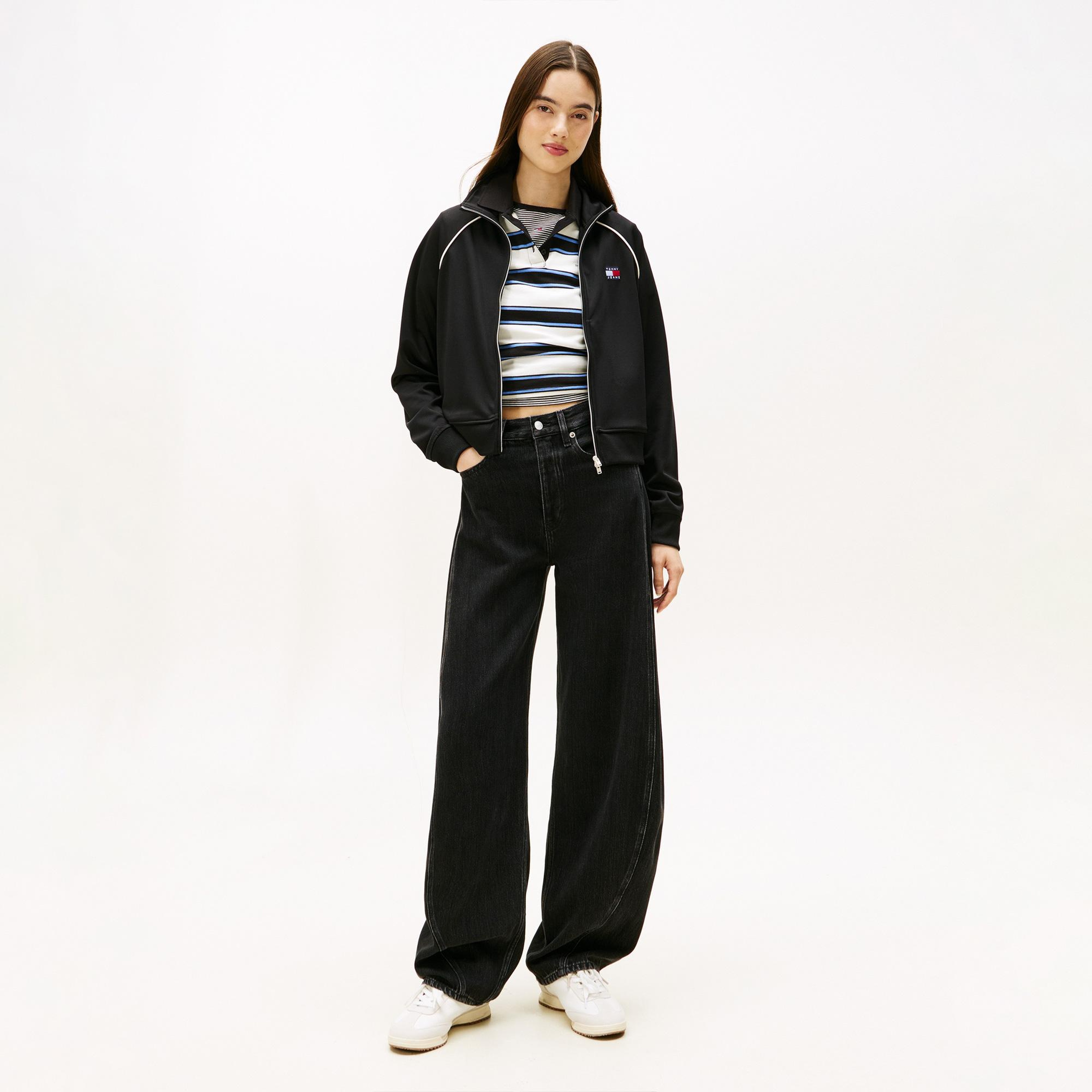 Tommy Hilfiger Mid Rise Barrel Kadın Mavi Pantolon