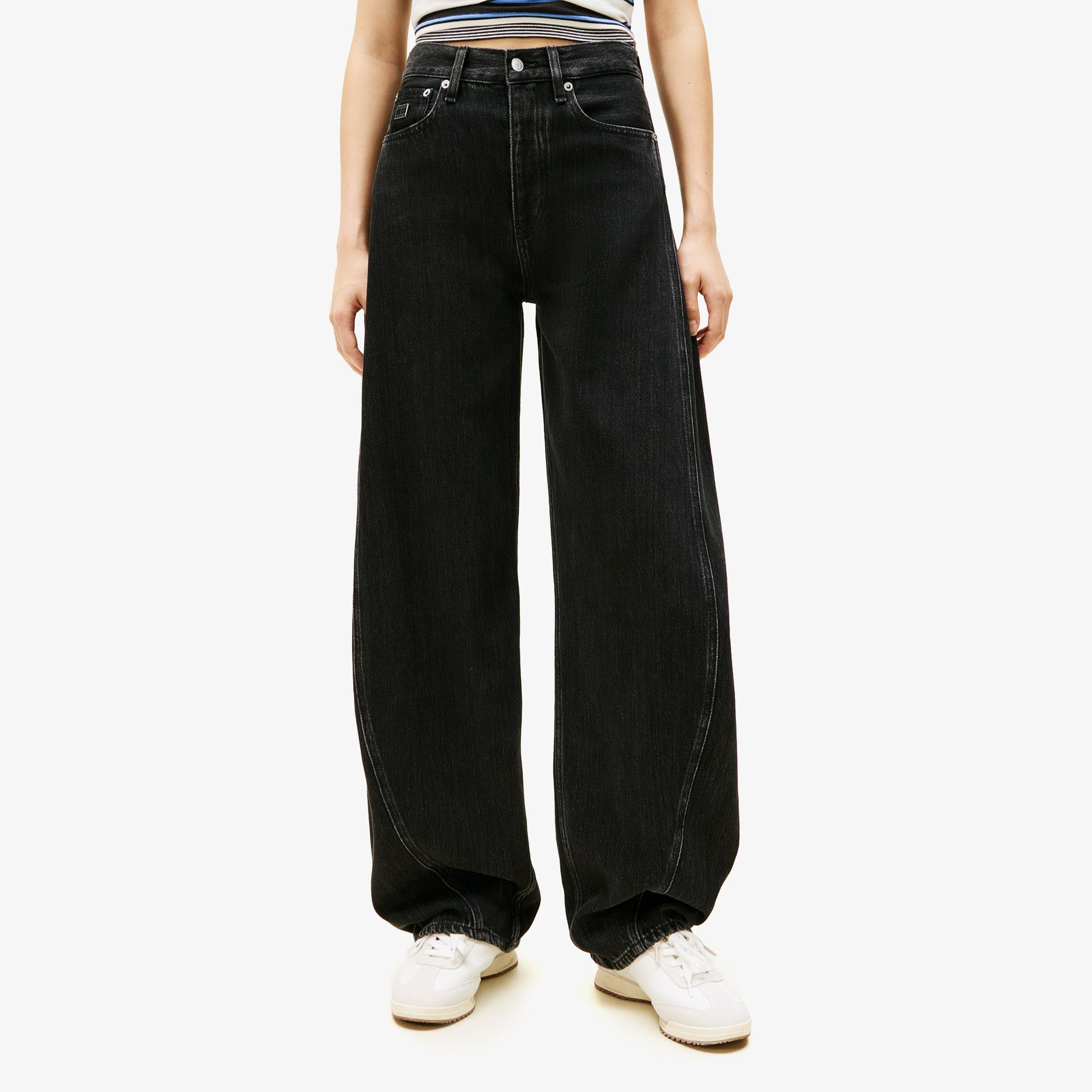 Tommy Hilfiger Mid Rise Barrel Kadın Mavi Pantolon