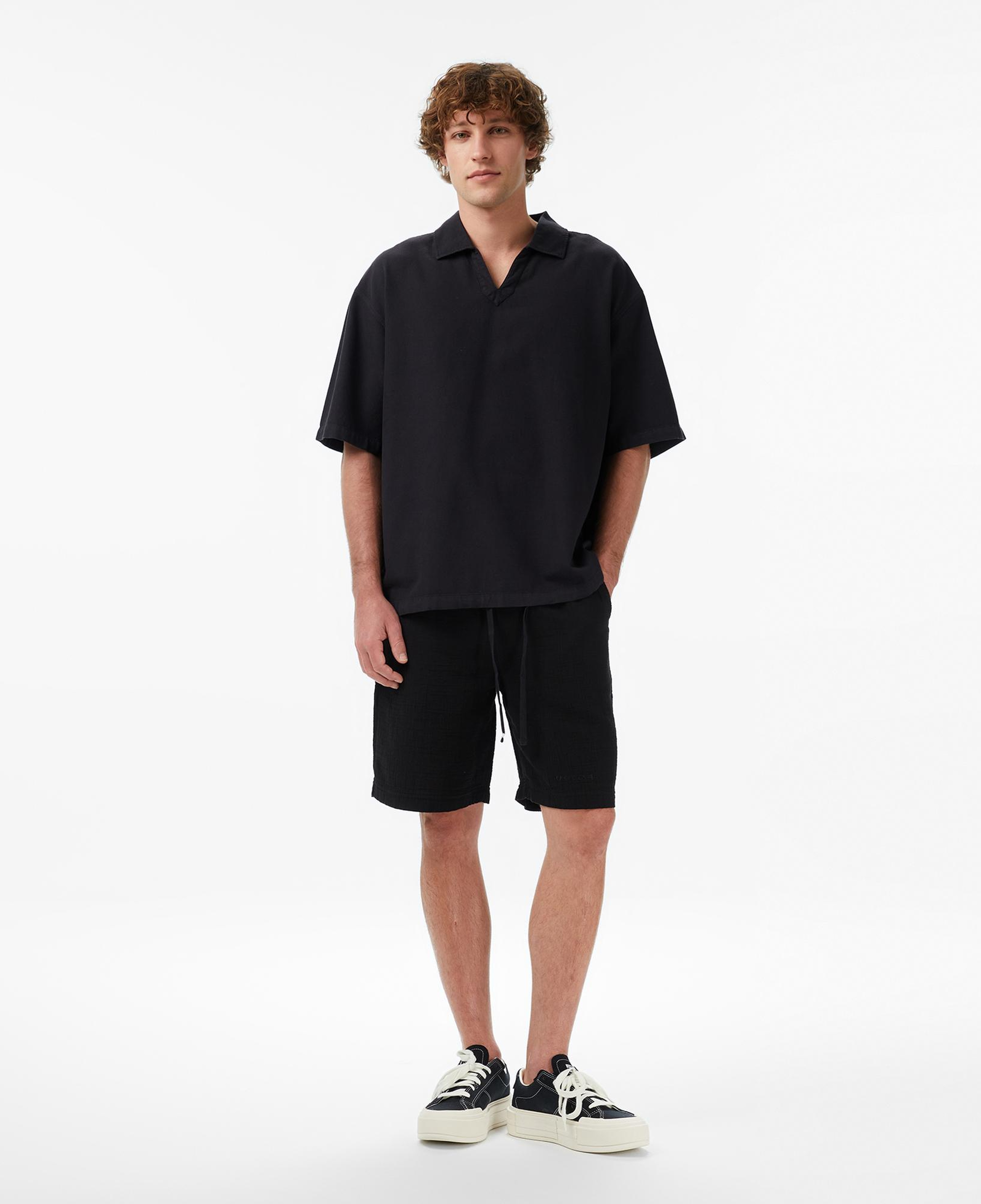 UNITED4 Oversize Fit Erkek Siyah Polo
